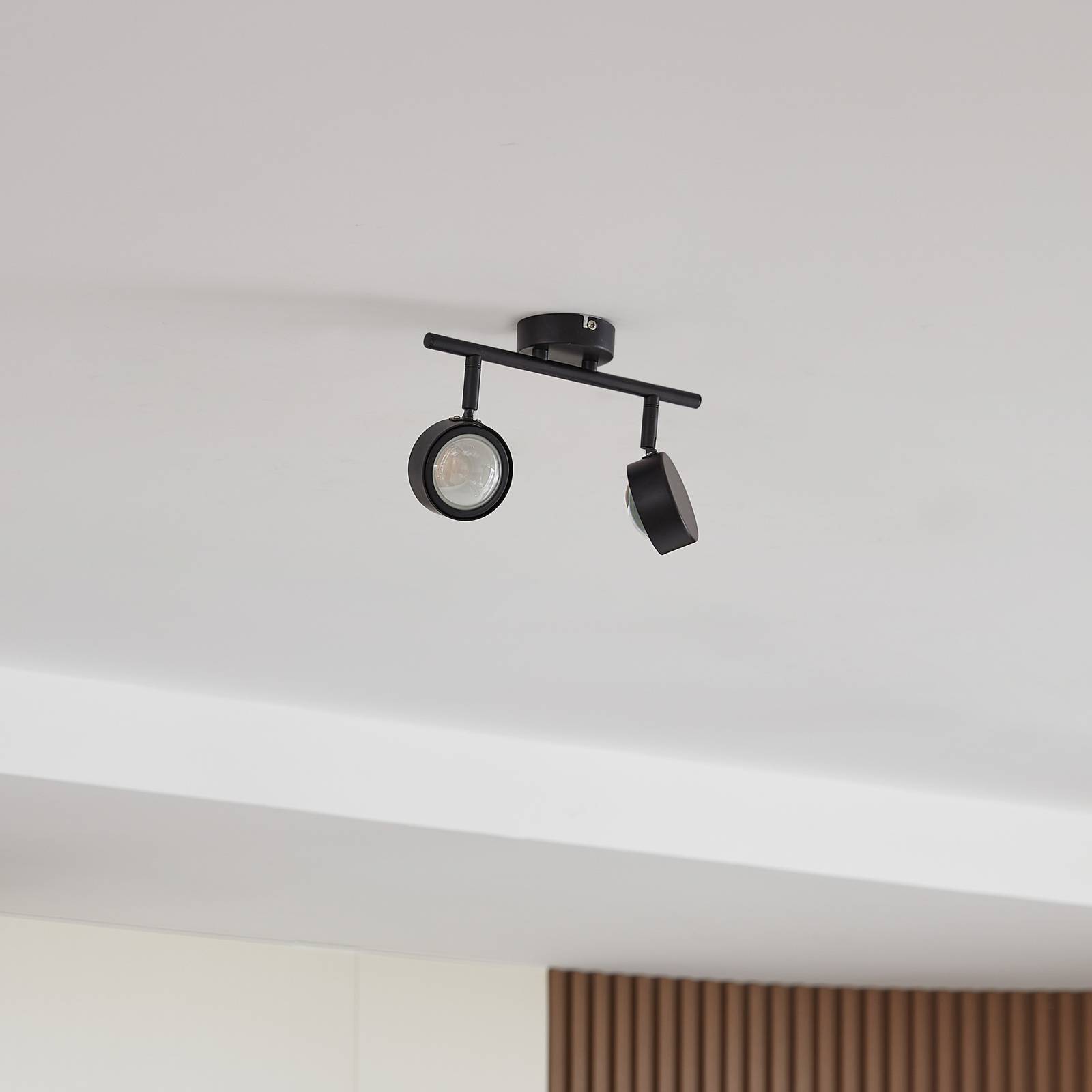Lindby Strahler Jyla, schwarz, Linse, 4.200 K, 2-flg., GX53 günstig online kaufen