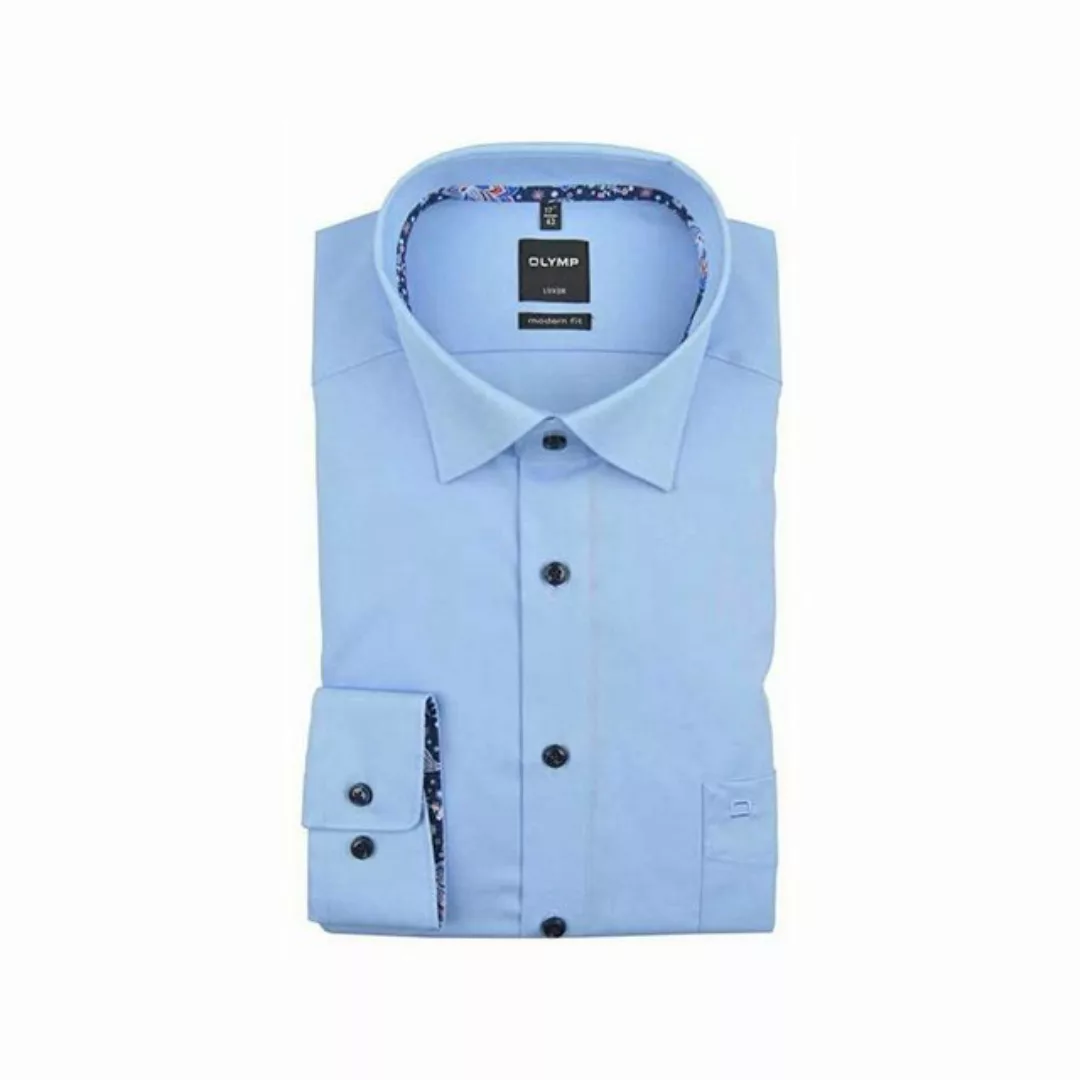 OLYMP Langarmhemd blau Modern fit (1-tlg) günstig online kaufen