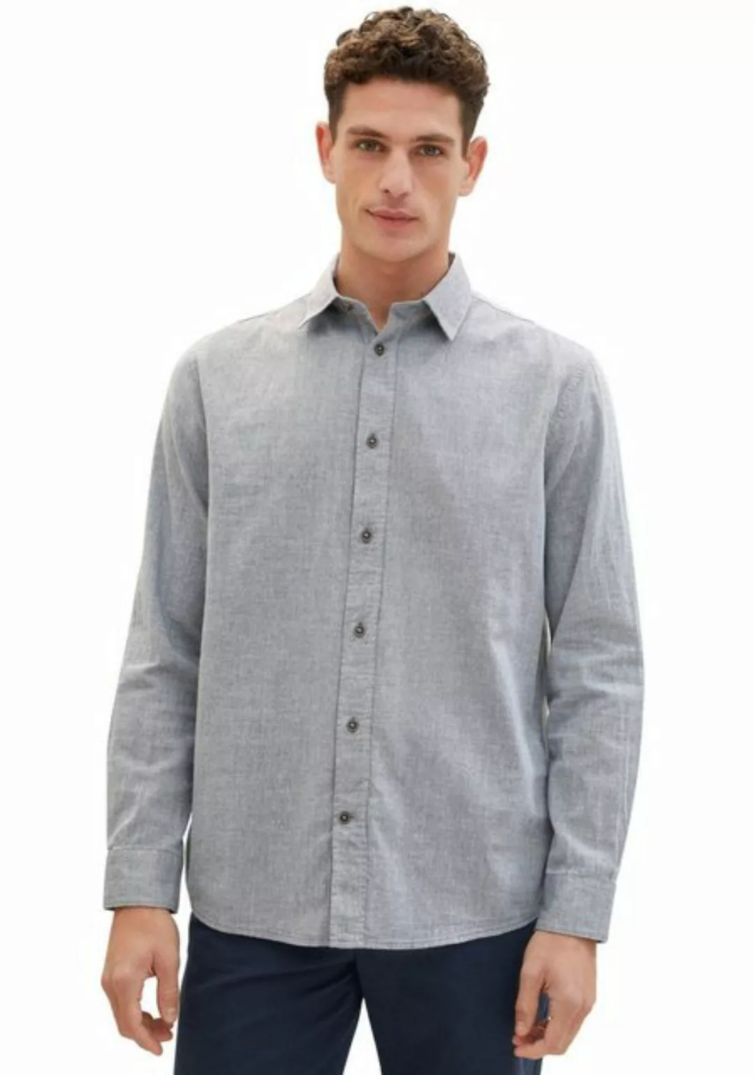 TOM TAILOR Langarmhemd mit Knopfverschluss am Ärmelabschluss günstig online kaufen
