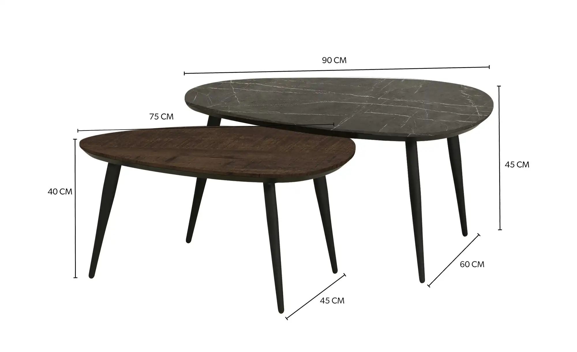 uno Couchtisch 2er-Set  Dortmund ¦ holzfarben Tische > Couchtische > Coucht günstig online kaufen