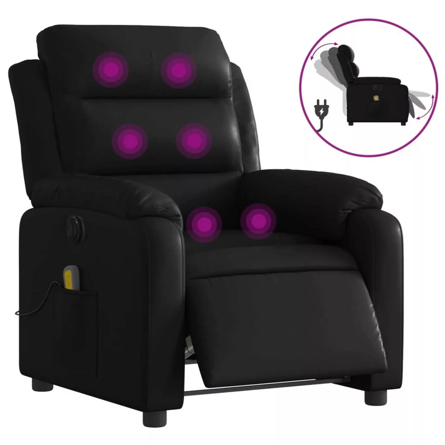 vidaXL Massagesessel Elektrisch Schwarz Kunstleder Modell 2 günstig online kaufen