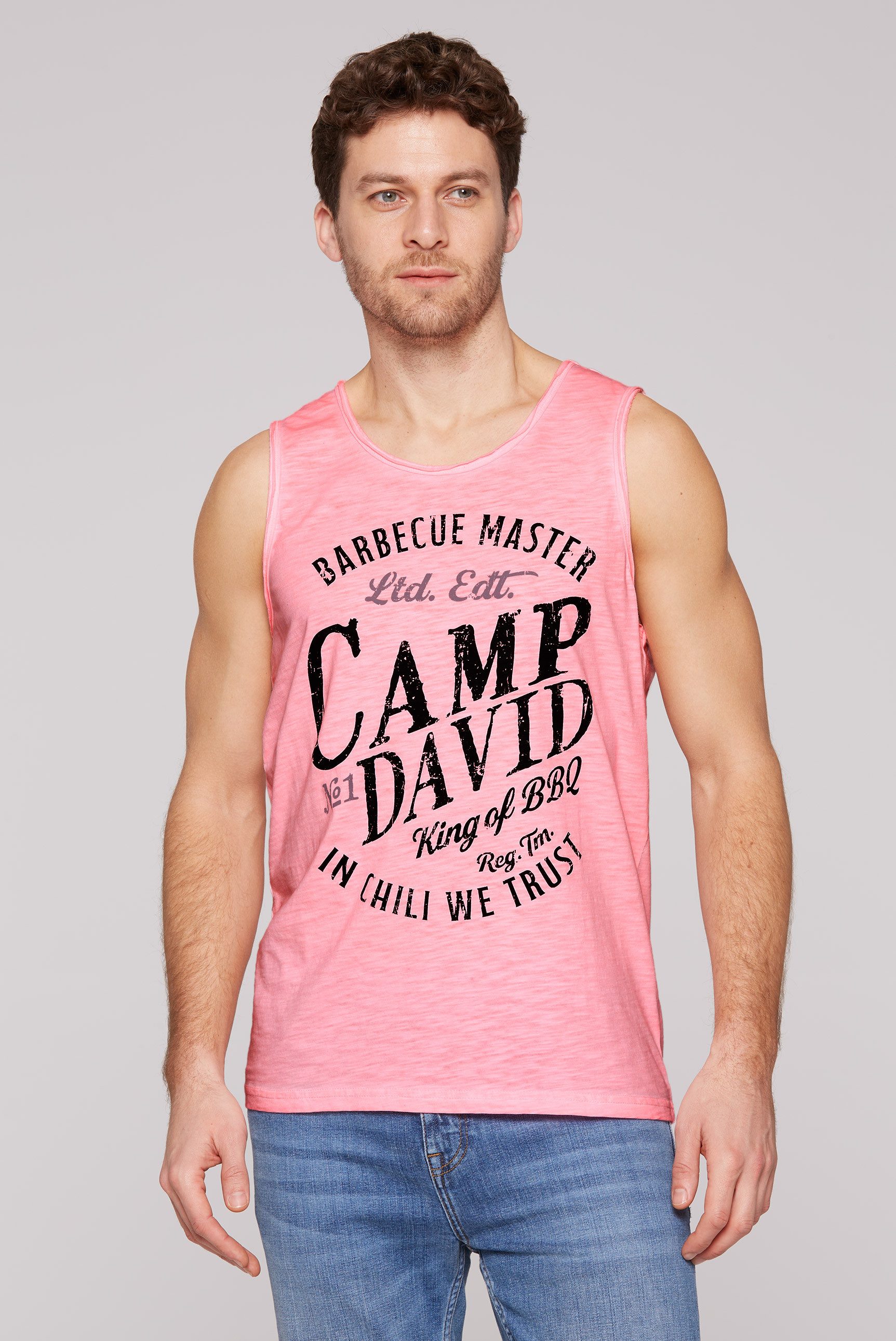 CAMP DAVID Tanktop, mit offenen Kanten an den Ausschnitten günstig online kaufen