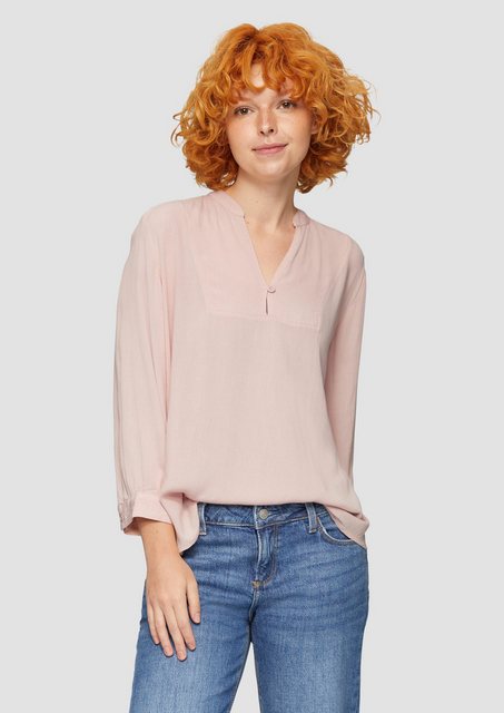 QS Langarmbluse Viskose-Bluse mit 3/4-Arm Raffung günstig online kaufen