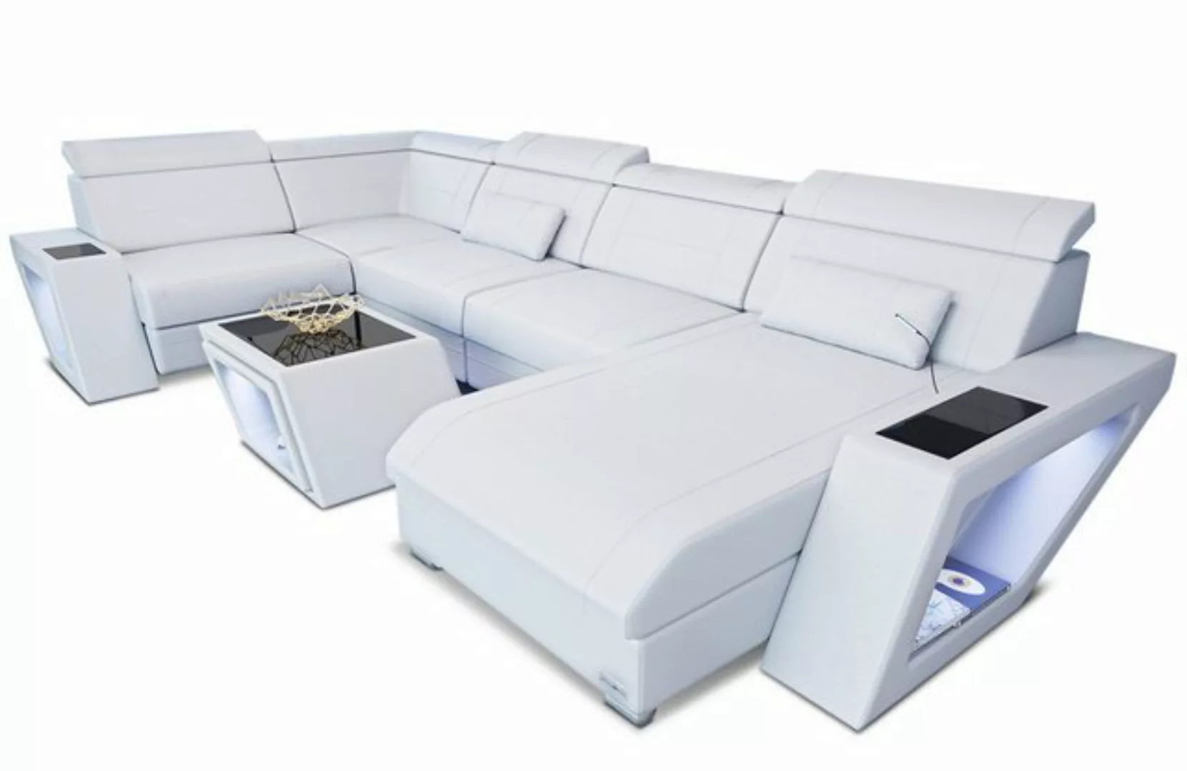 Sofa Dreams Wohnlandschaft Ledersofa Catania U Form Couch Leder Sofa, mit L günstig online kaufen