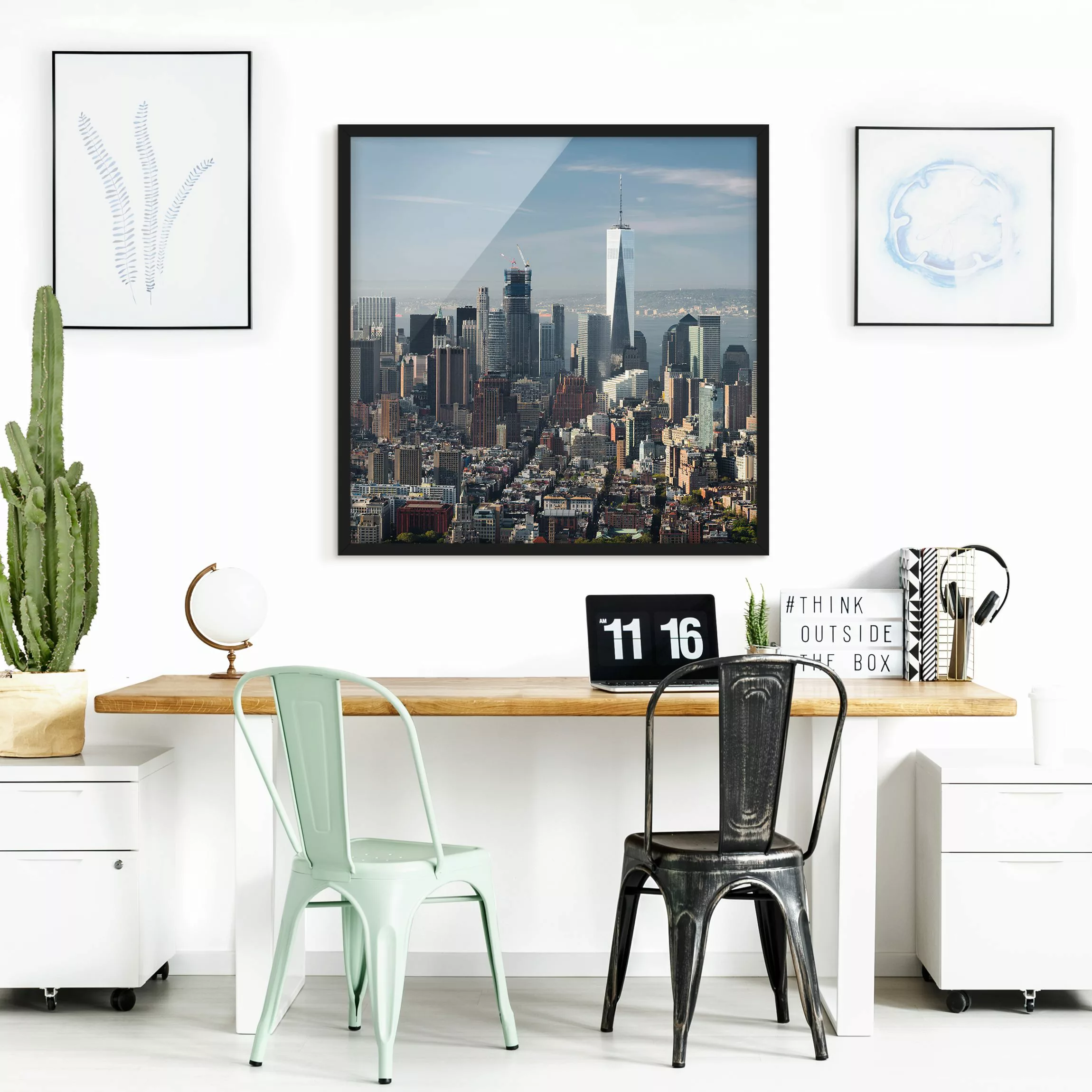 Bild mit Rahmen Architektur & Skyline - Quadrat Blick vom Empire State Buil günstig online kaufen