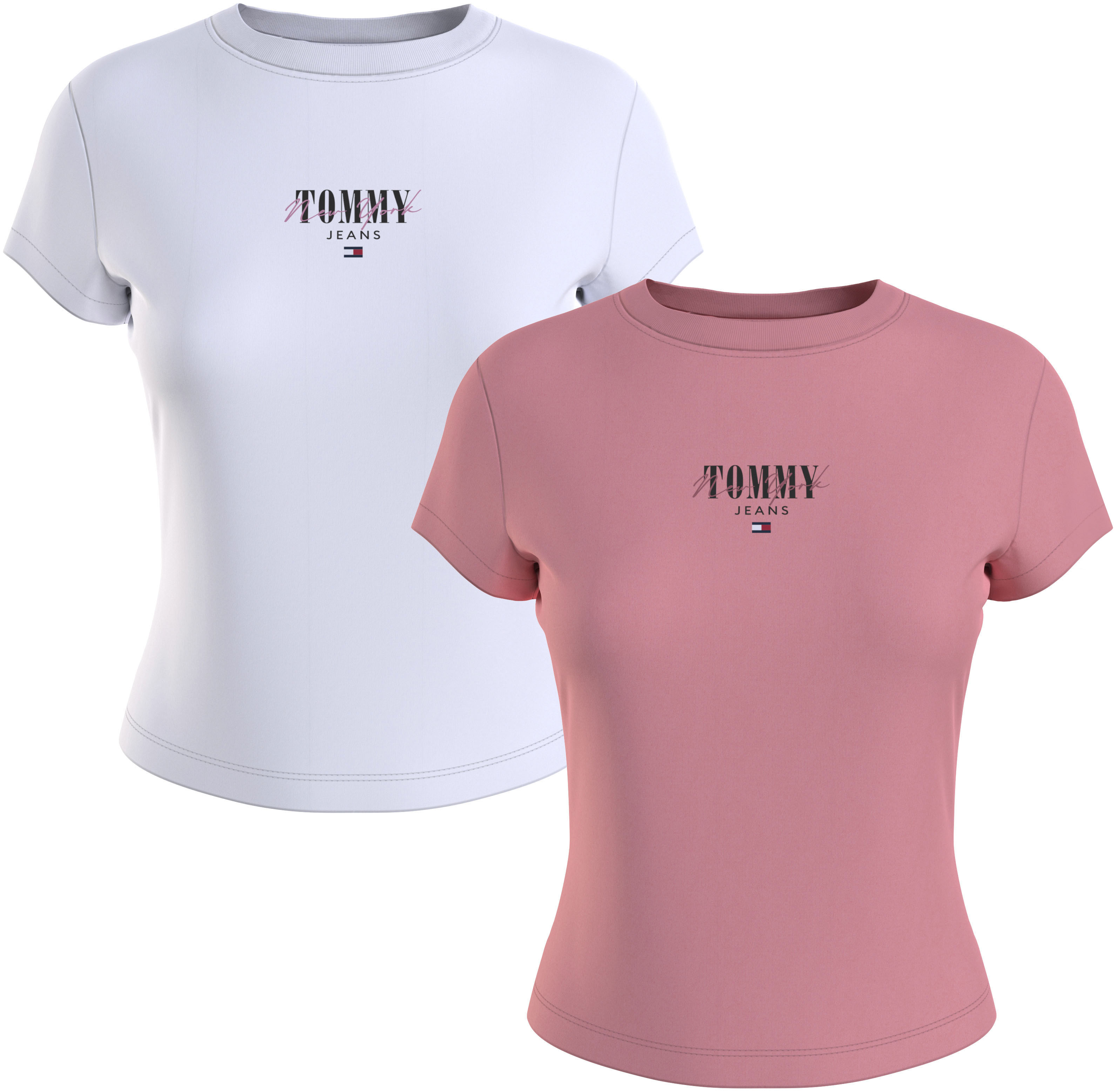 Tommy Jeans T-Shirt "TJW 2 PACK SLIM ESSENTIAL LOGO 1", mit Tommy Jeans Fla günstig online kaufen