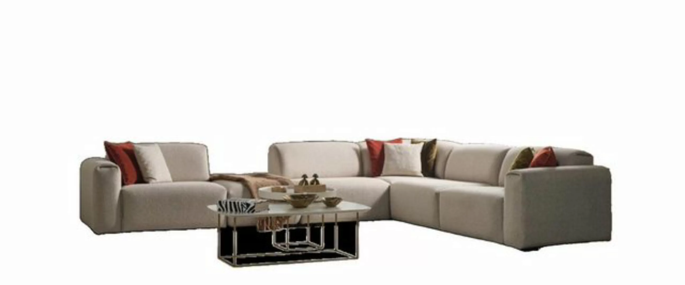 JVmoebel Ecksofa Beiges Wohnzimmer Sofa Designer Ecksofa L-Form Luxus Couch günstig online kaufen