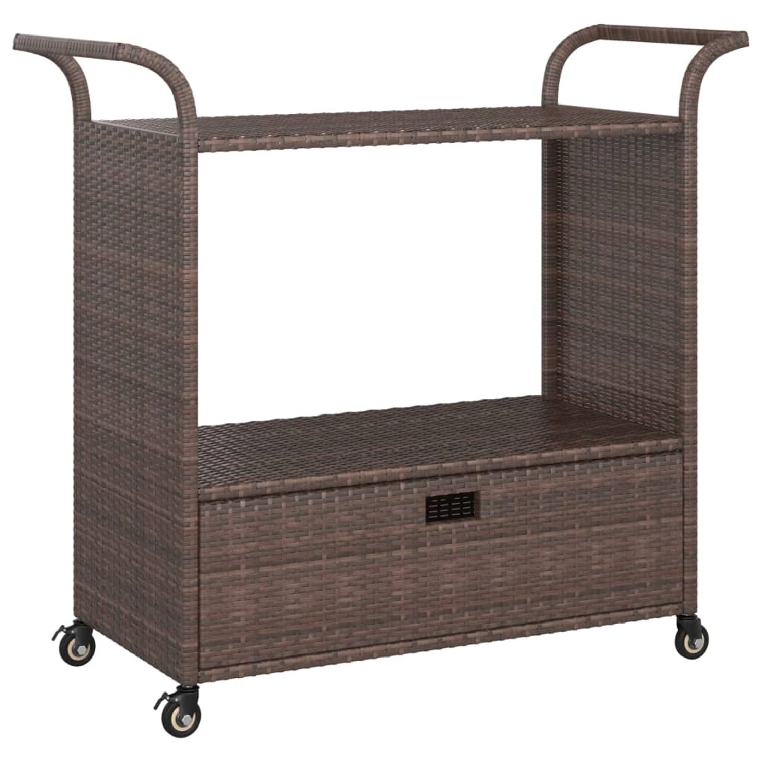 Barwagen Mit Schublade Braun 100x45x97 Cm Poly Rattan günstig online kaufen