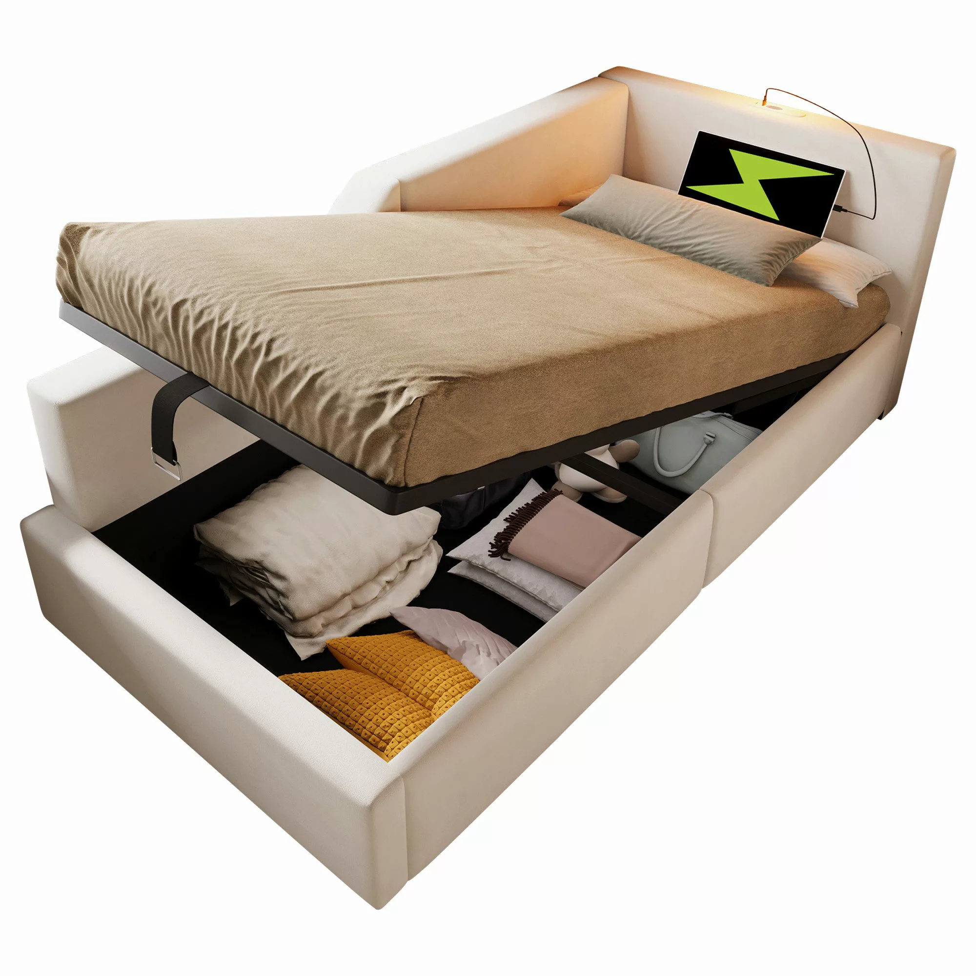 Flieks Polsterbett, Daybett 90x190cm mit hydraulischem günstig online kaufen