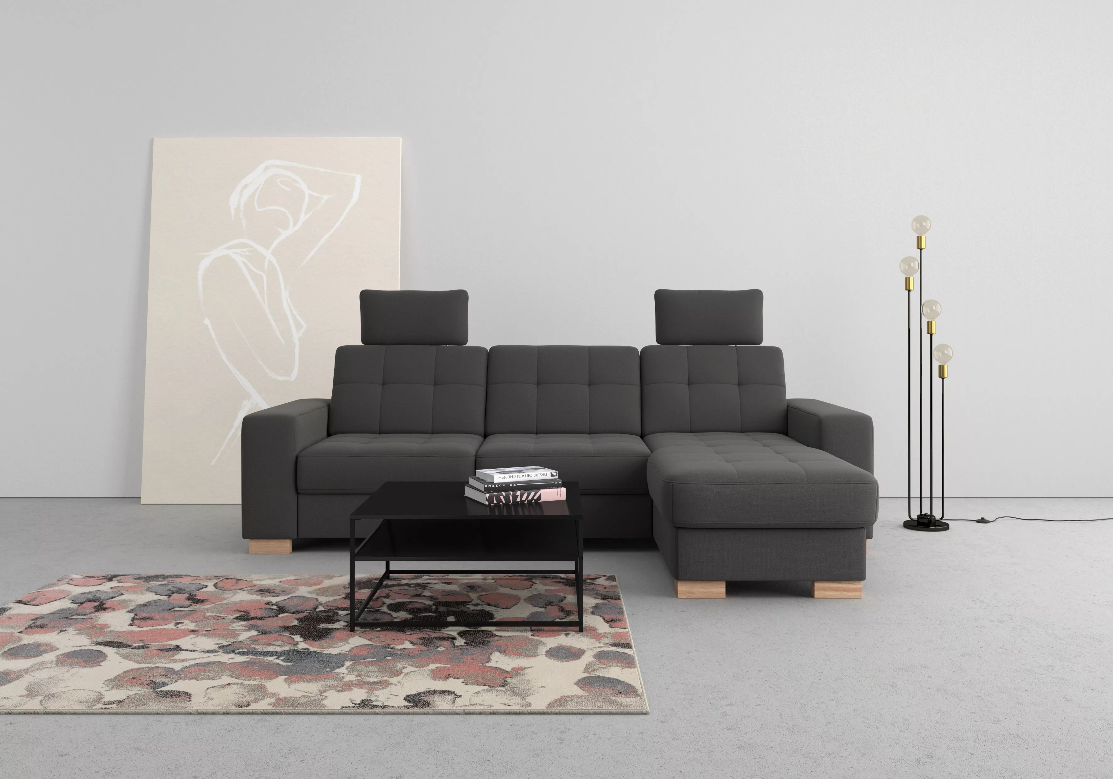 sit&more Ecksofa "Quincy L-Form", wahlweise mit Bettfunktion und Bettkasten günstig online kaufen