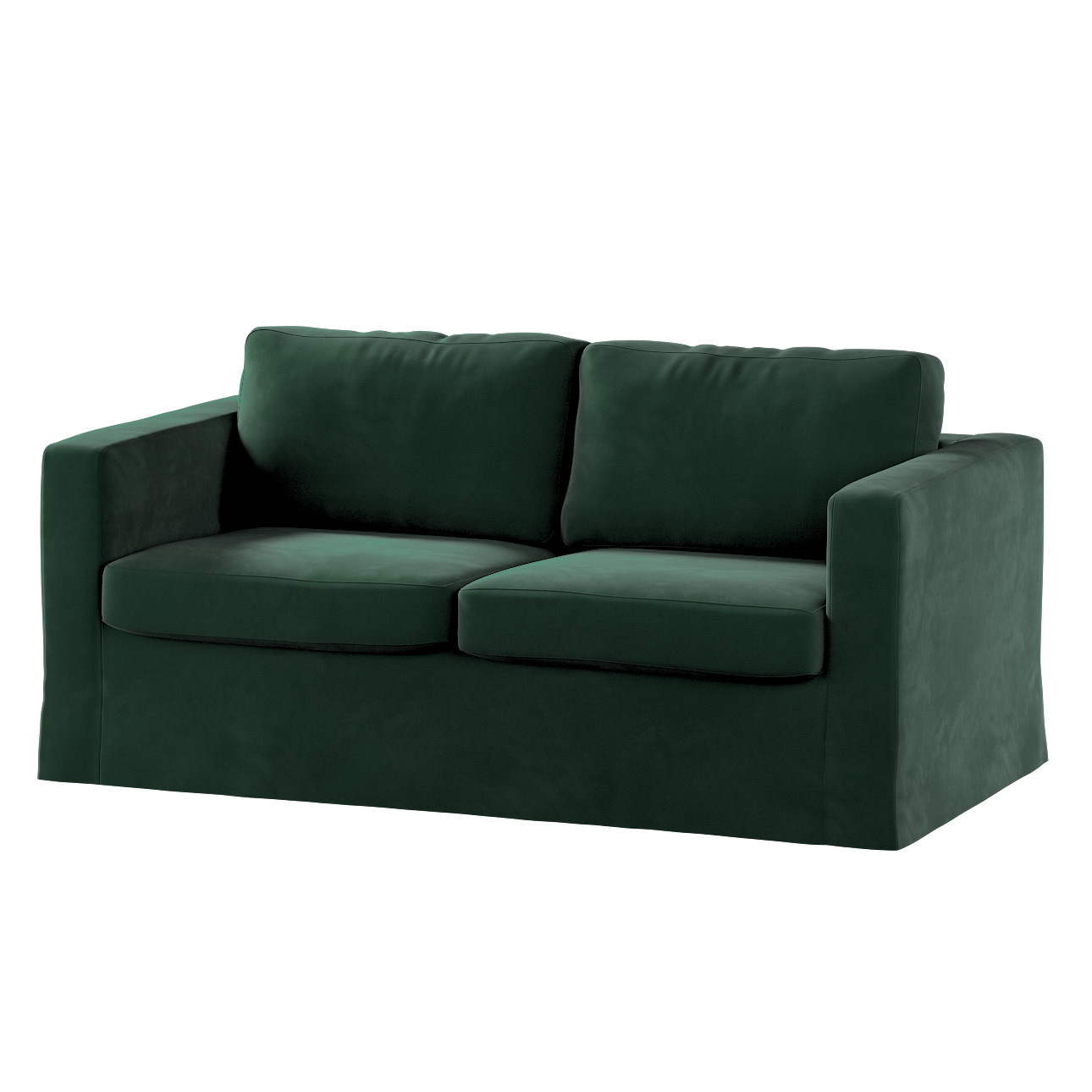 Bezug für Karlstad 2-Sitzer Sofa nicht ausklappbar, lang, dunkelgrün, Sofah günstig online kaufen