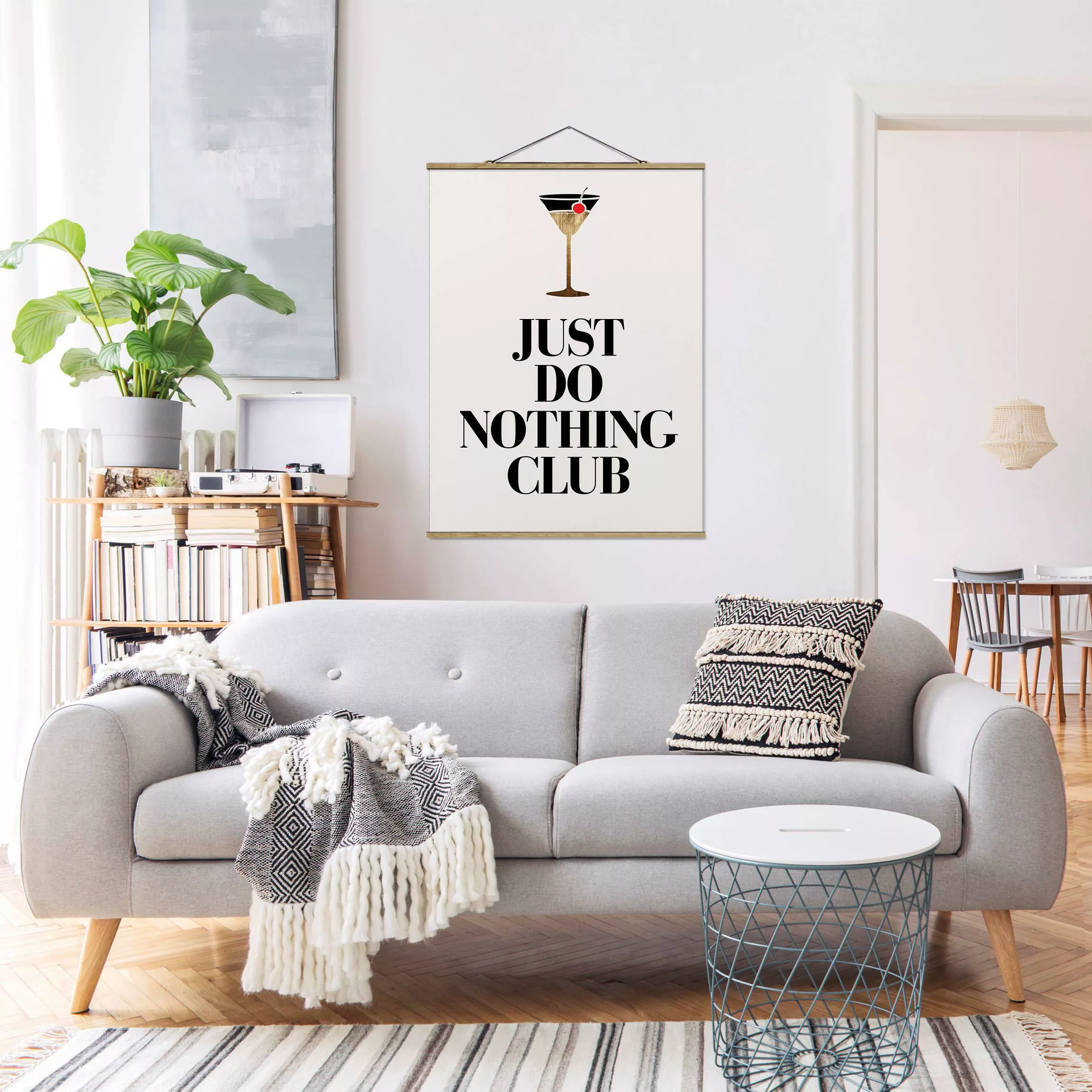 Stoffbild mit Posterleisten Cocktail - Just do nothing club günstig online kaufen