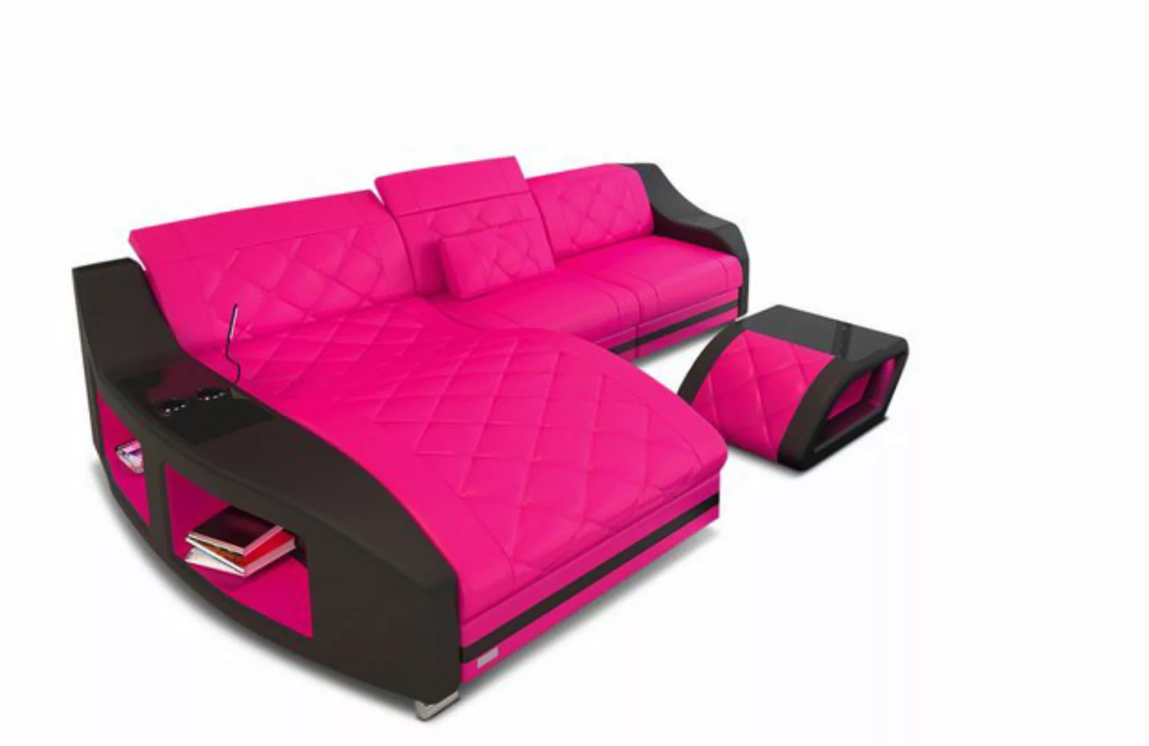 Sofa Dreams Ecksofa Leder Sofa Couch Swing L Form Ledersofa, mit LED, wahlw günstig online kaufen