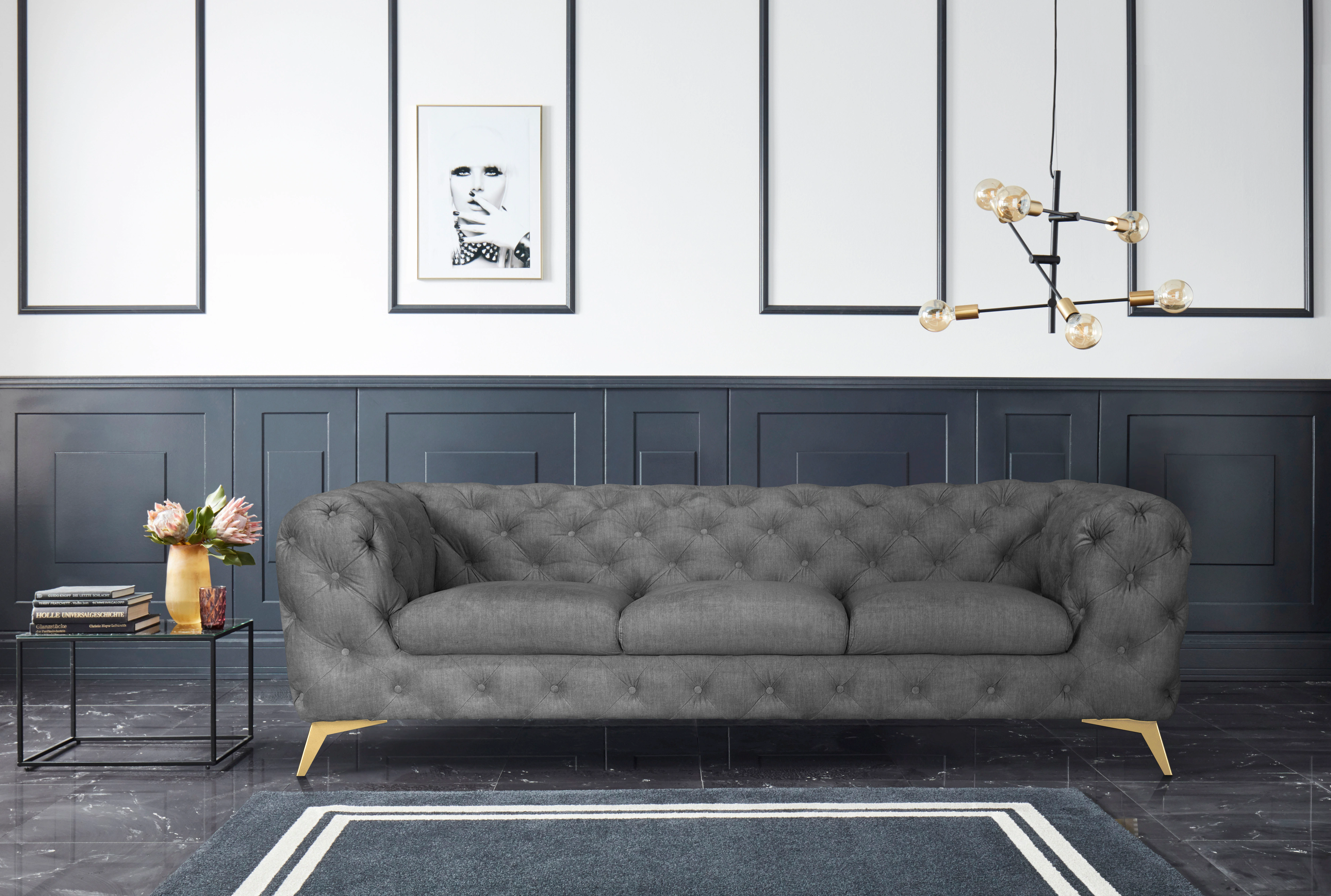 Leonique Chesterfield-Sofa "Glynis", aufwändige Knopfheftung, moderne Chest günstig online kaufen