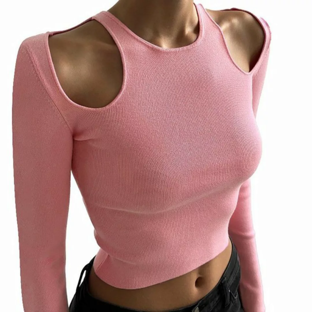 ZWY 3/4 Arm-Pullover Schulterfreies, hohles Oberteil für Damen im Ins-Style günstig online kaufen