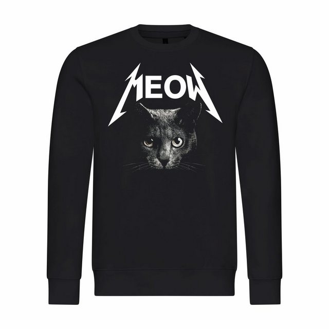 deinshirt Rundhalspullover Herren Sweatshirt Meow Katze Mit Print Motiv, Gr günstig online kaufen