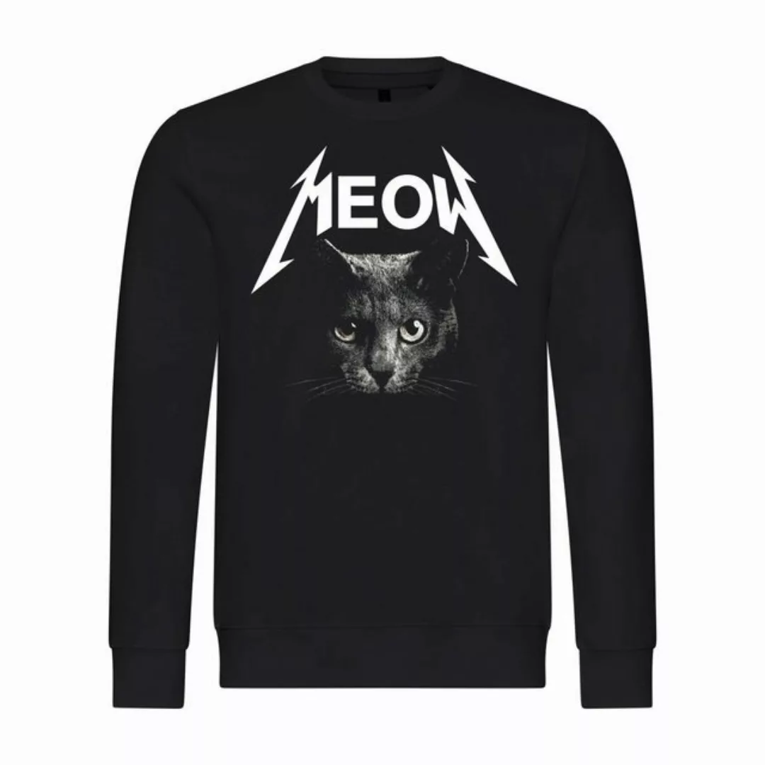 deinshirt Rundhalspullover Herren Pullover Meow Katze Mit Print Motiv, Graf günstig online kaufen