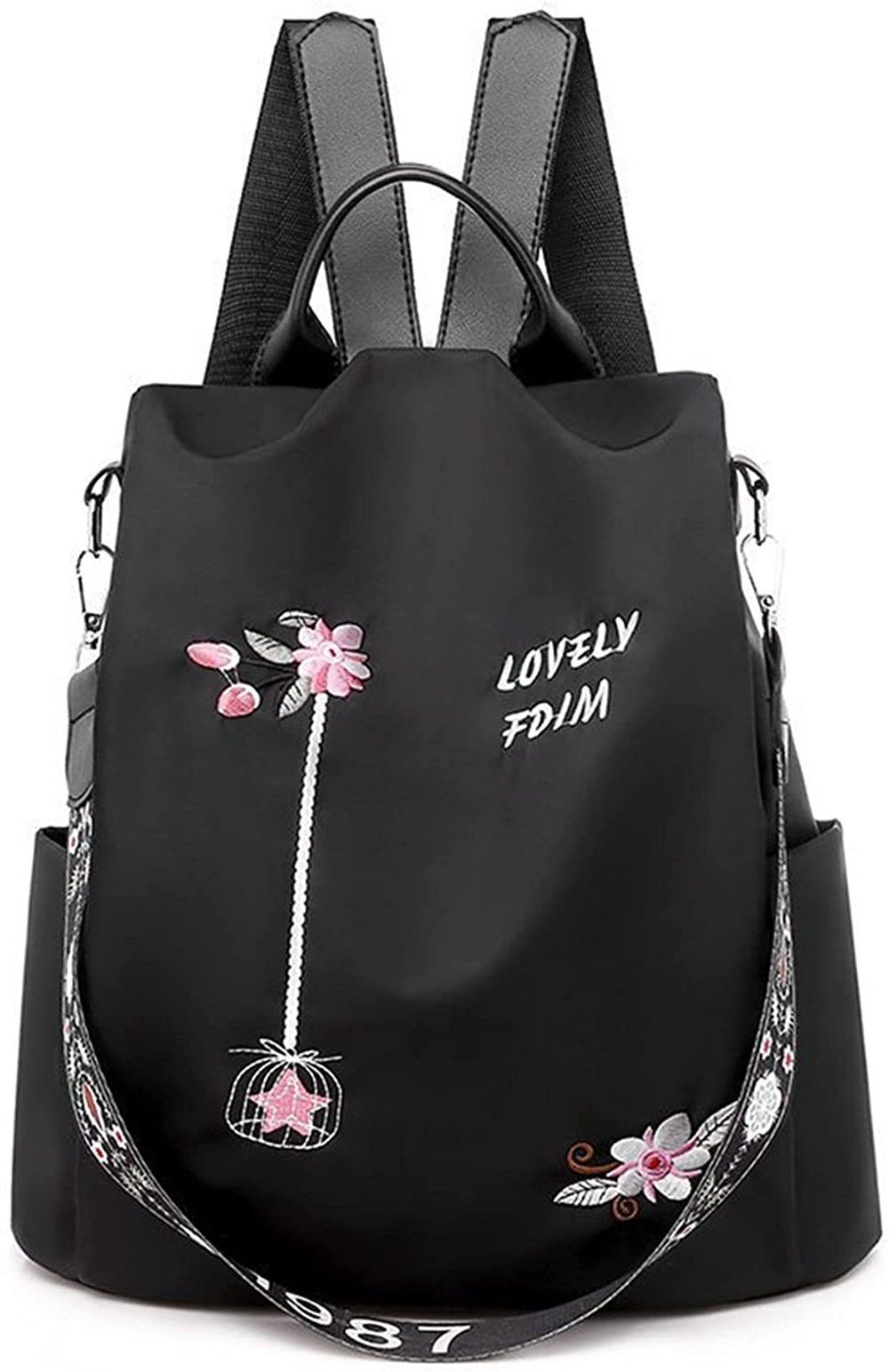 XDeer Daypack Damen-Rucksack mit Blumenstickerei,Wasserdichte Schultasche günstig online kaufen