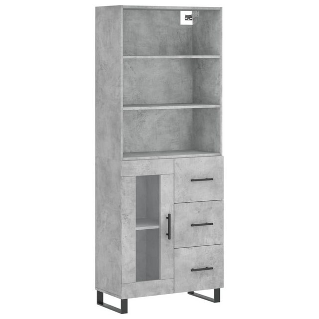 vidaXL Vitrine Highboard Betongrau 69,5x34x180 cm Spanplatte Glas Vitrine günstig online kaufen