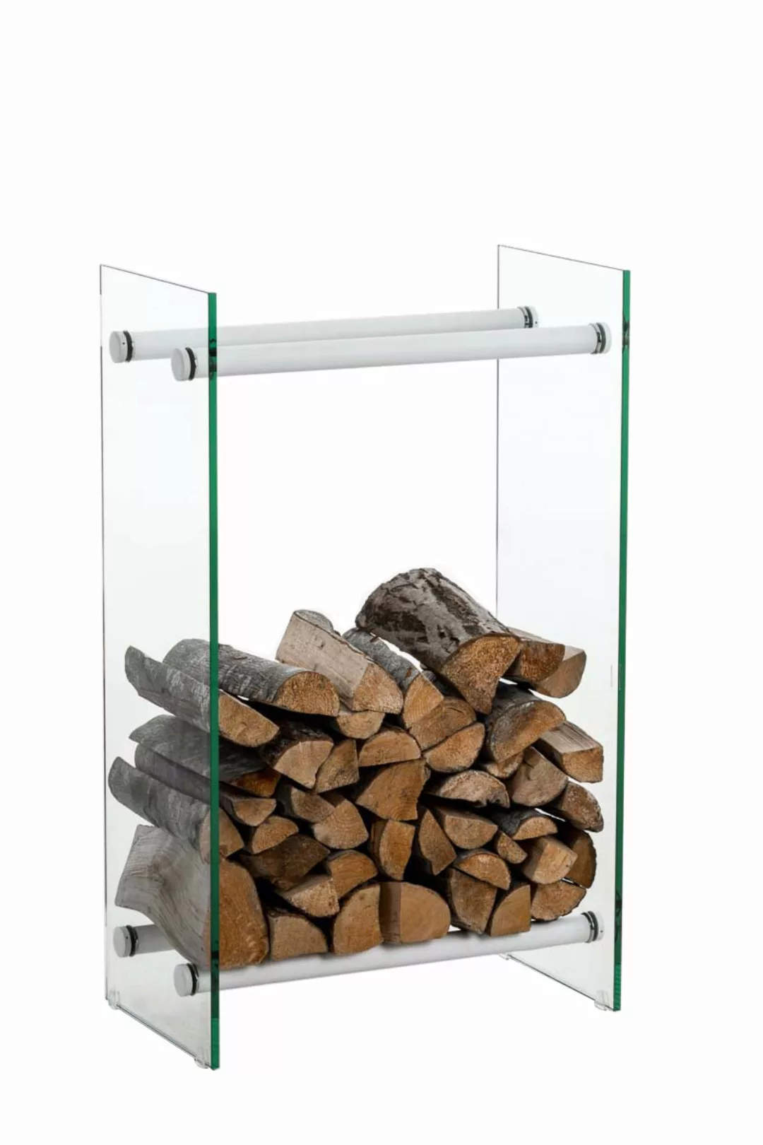 Kaminholzständer Dacio Klarglas-weiß-35x60x150 cm günstig online kaufen