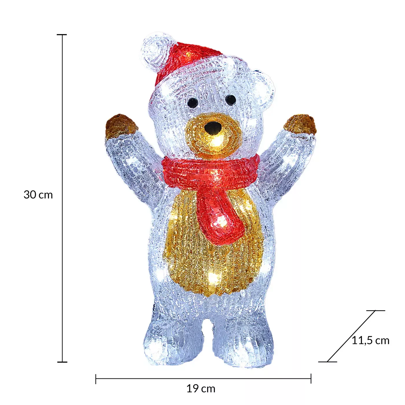 LED Acryl Figur Weihnachten Teddy stehend günstig online kaufen