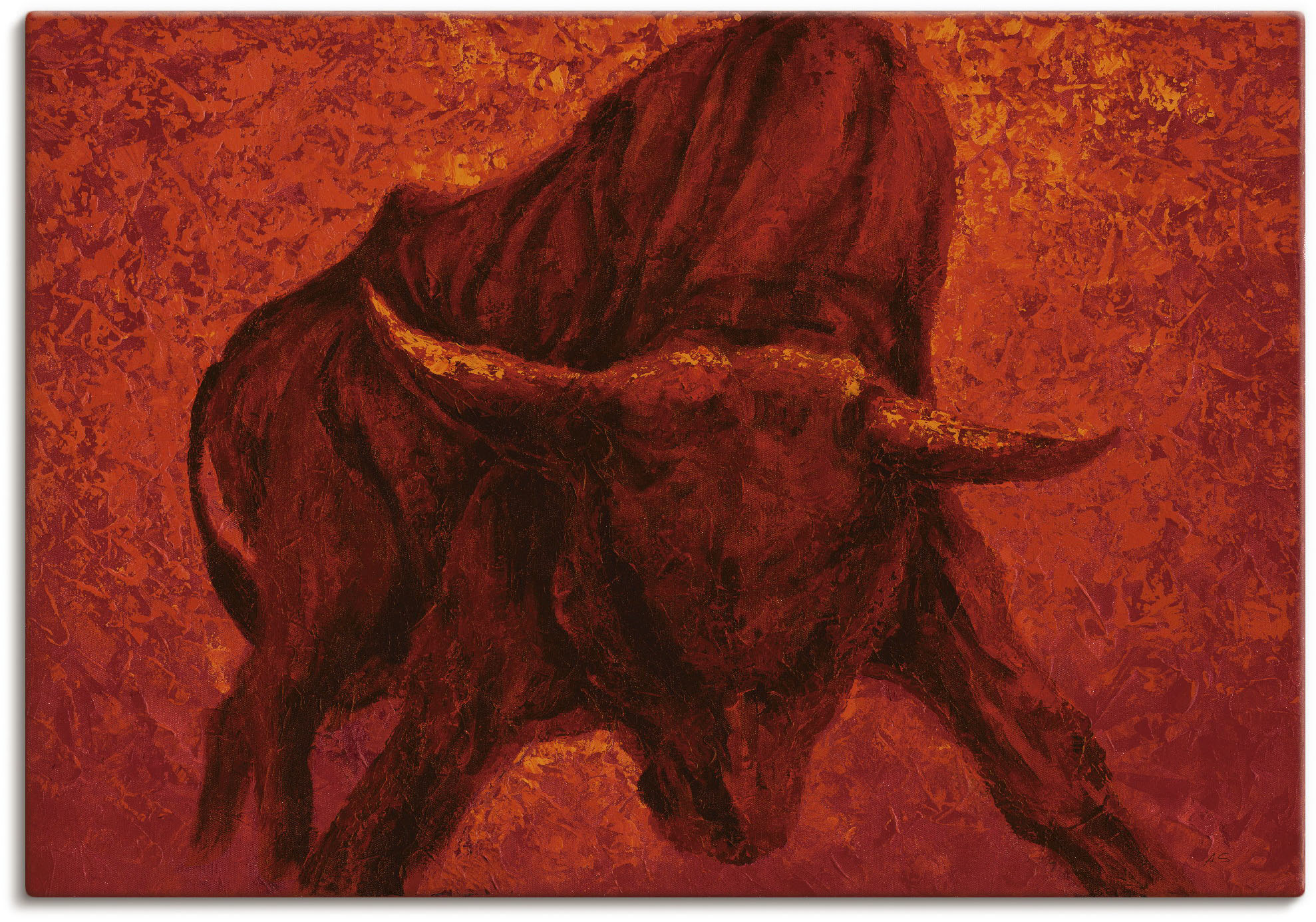 Artland Wandbild "Katalanischer Stier", Wildtiere, (1 St.), als Alubild, Ou günstig online kaufen