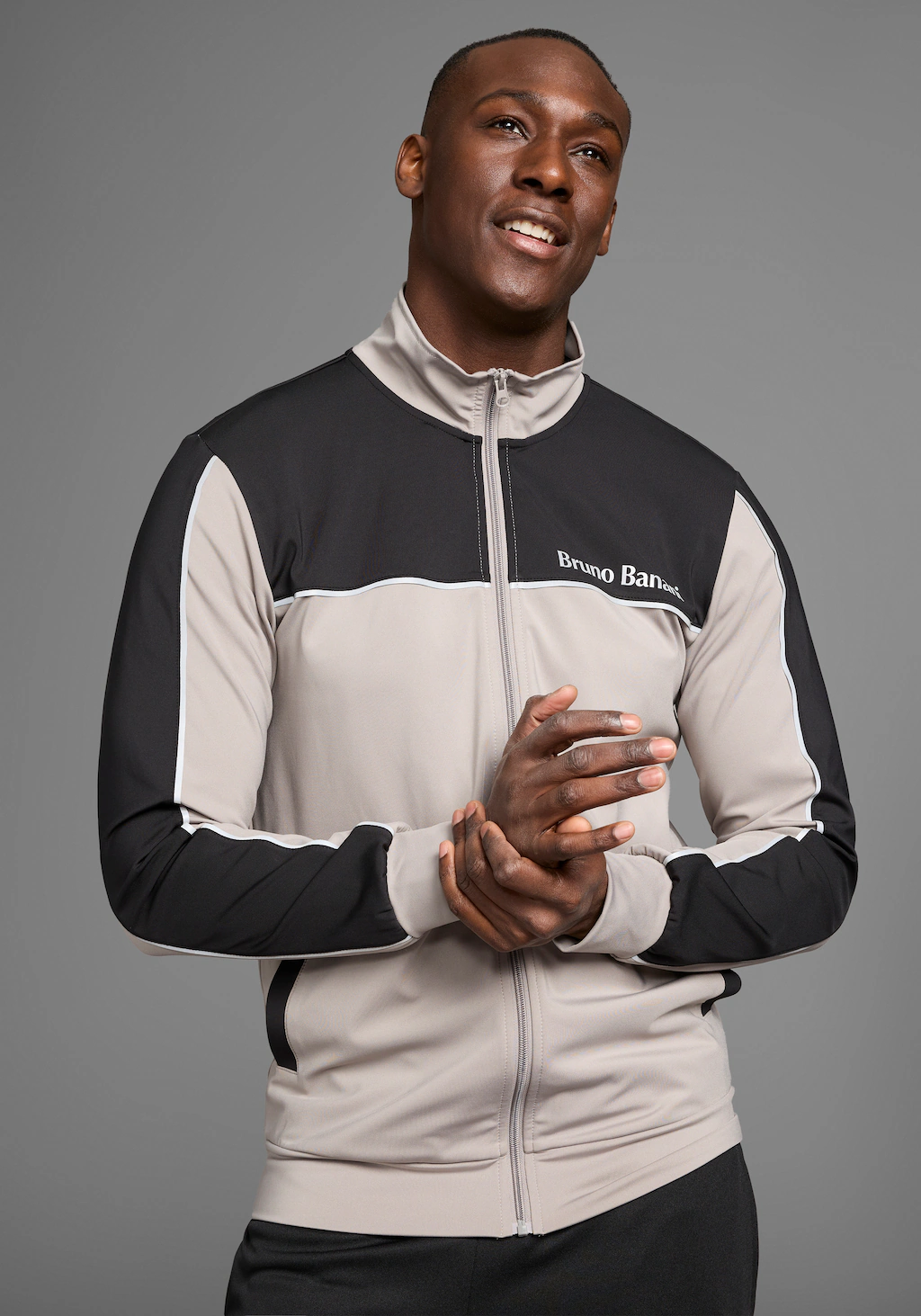 Bruno Banani Sweatjacke, Reflektorstreifen in Teilungsnähten günstig online kaufen