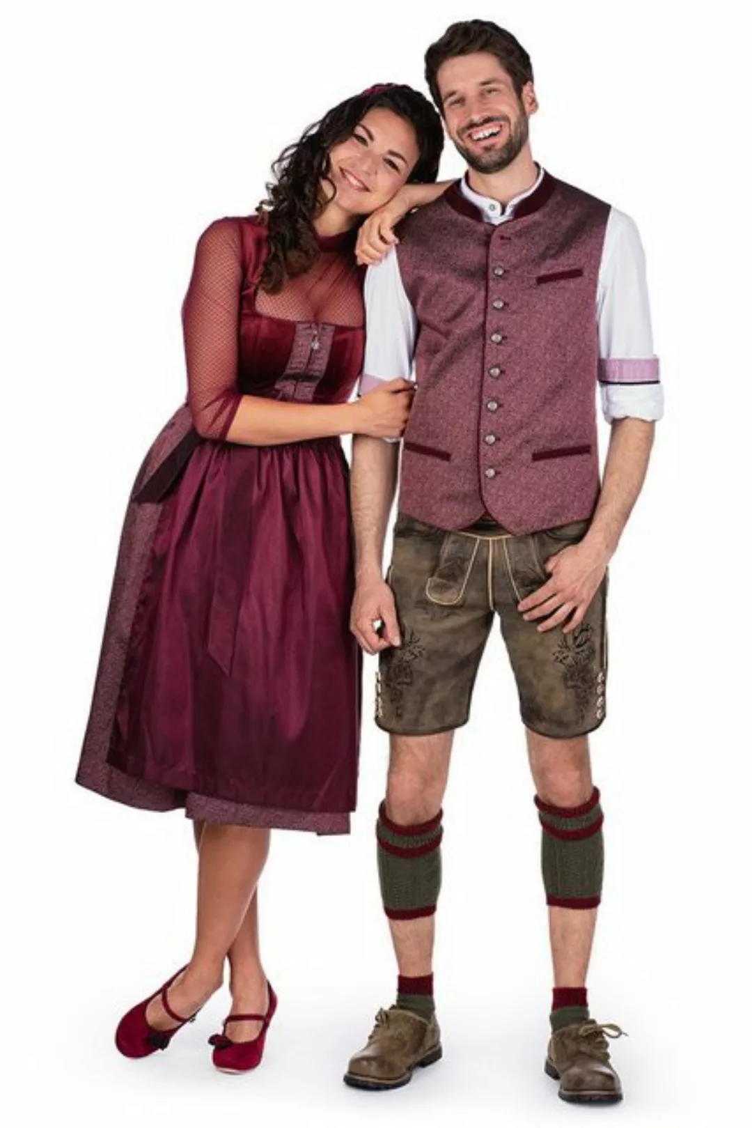 Spieth & Wensky Dirndl Samt Dirndl 2tlg. - BUCHSBAUM - dunkelrot/marsala günstig online kaufen