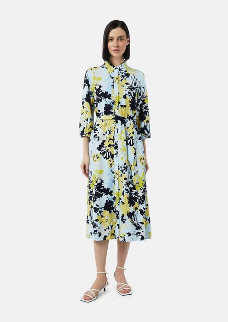 Comma Maxikleid Langes Kleid mit verdeckter Knopfleiste und All-over-Print günstig online kaufen