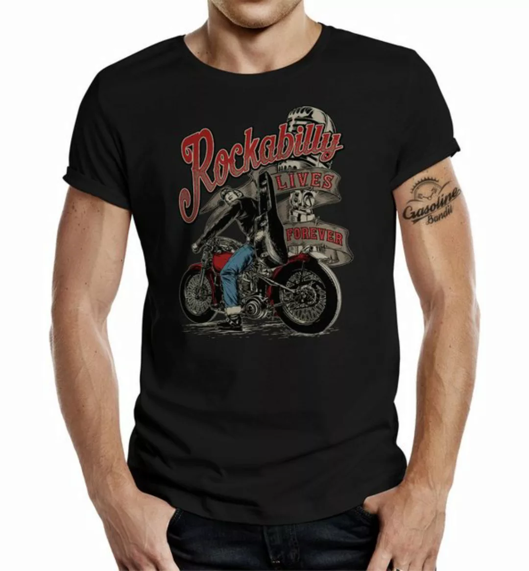 GASOLINE BANDIT® T-Shirt im original Design: Rockabilly Lives Forever! günstig online kaufen