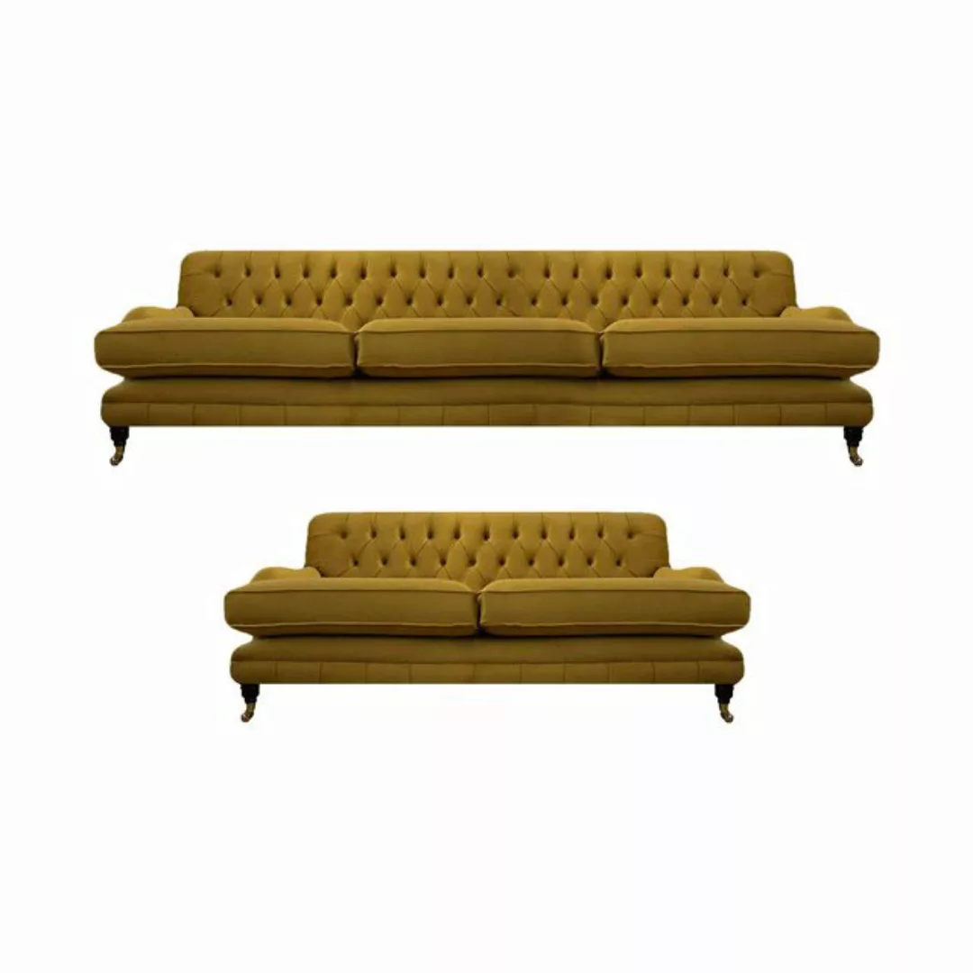 JVmoebel Chesterfield-Sofa Wohnzimmer Sofa Set 2x Sofas Modern Design Polst günstig online kaufen