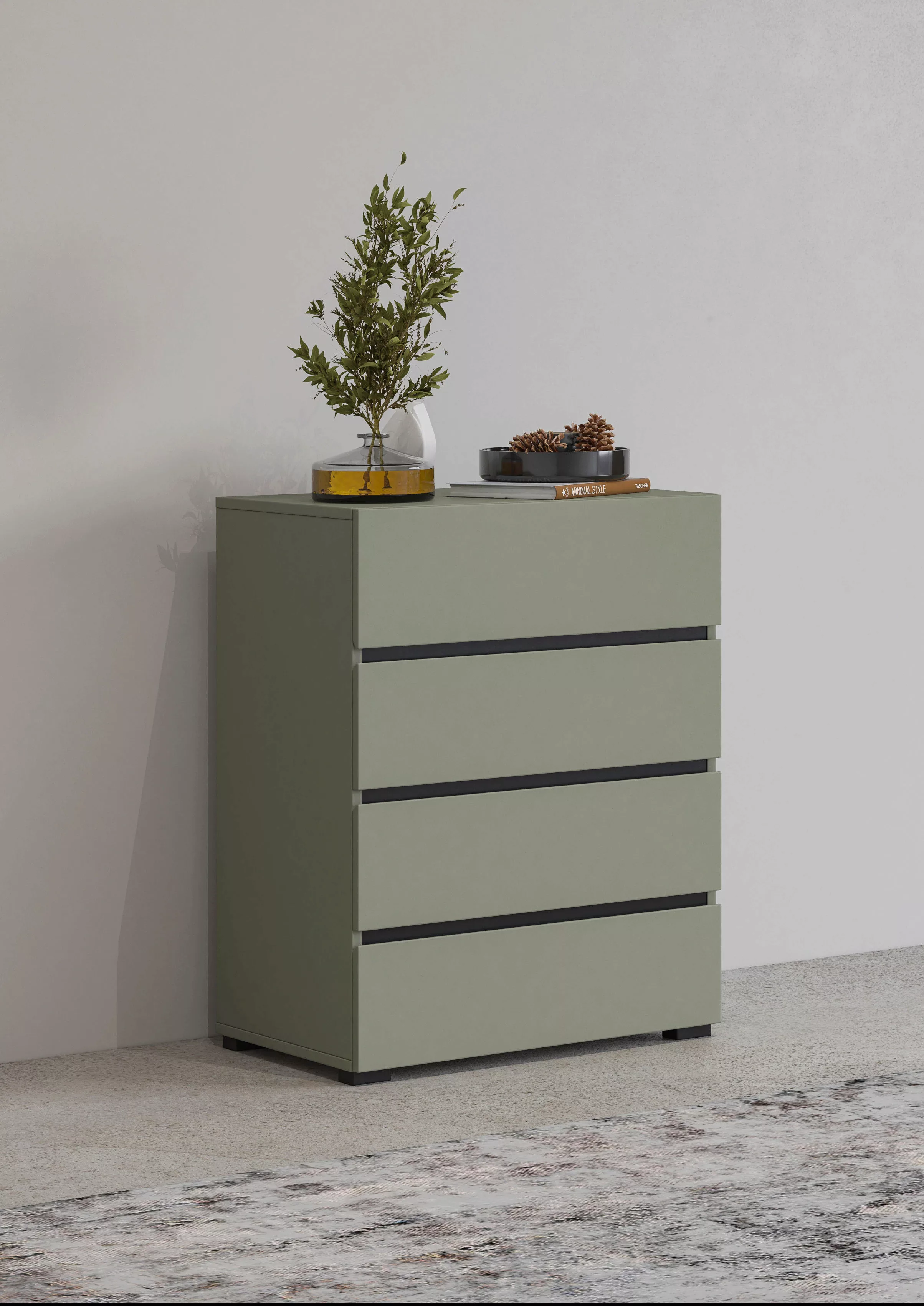 INOSIGN Kommode "Cross,Breite 60 cm, moderne grifflose Sideboard,4 Schubkäs günstig online kaufen