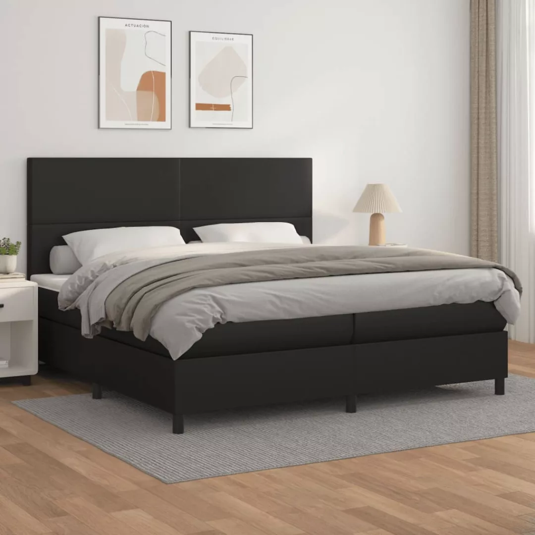 Vidaxl Boxspringbett Mit Matratze Schwarz 200x200 Cm Kunstleder günstig online kaufen