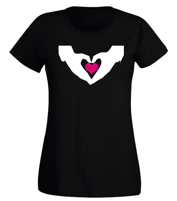 G-graphics Print-Shirt Damen T-Shirt - Hände mit Herz Slim-fit, mit Frontpr günstig online kaufen