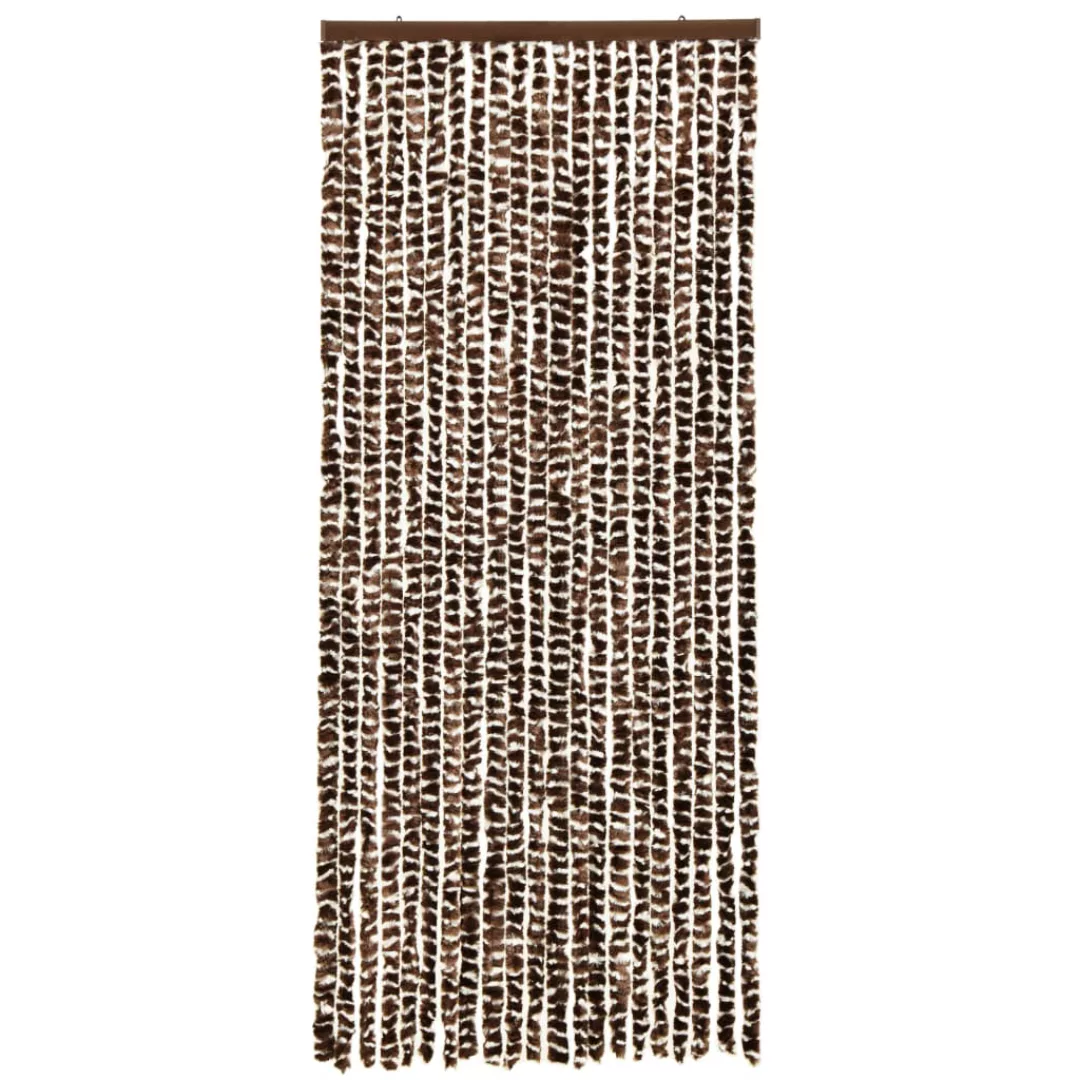 Insektenschutz-vorhang Braun Und Weiß 56x185 Cm Chenille günstig online kaufen