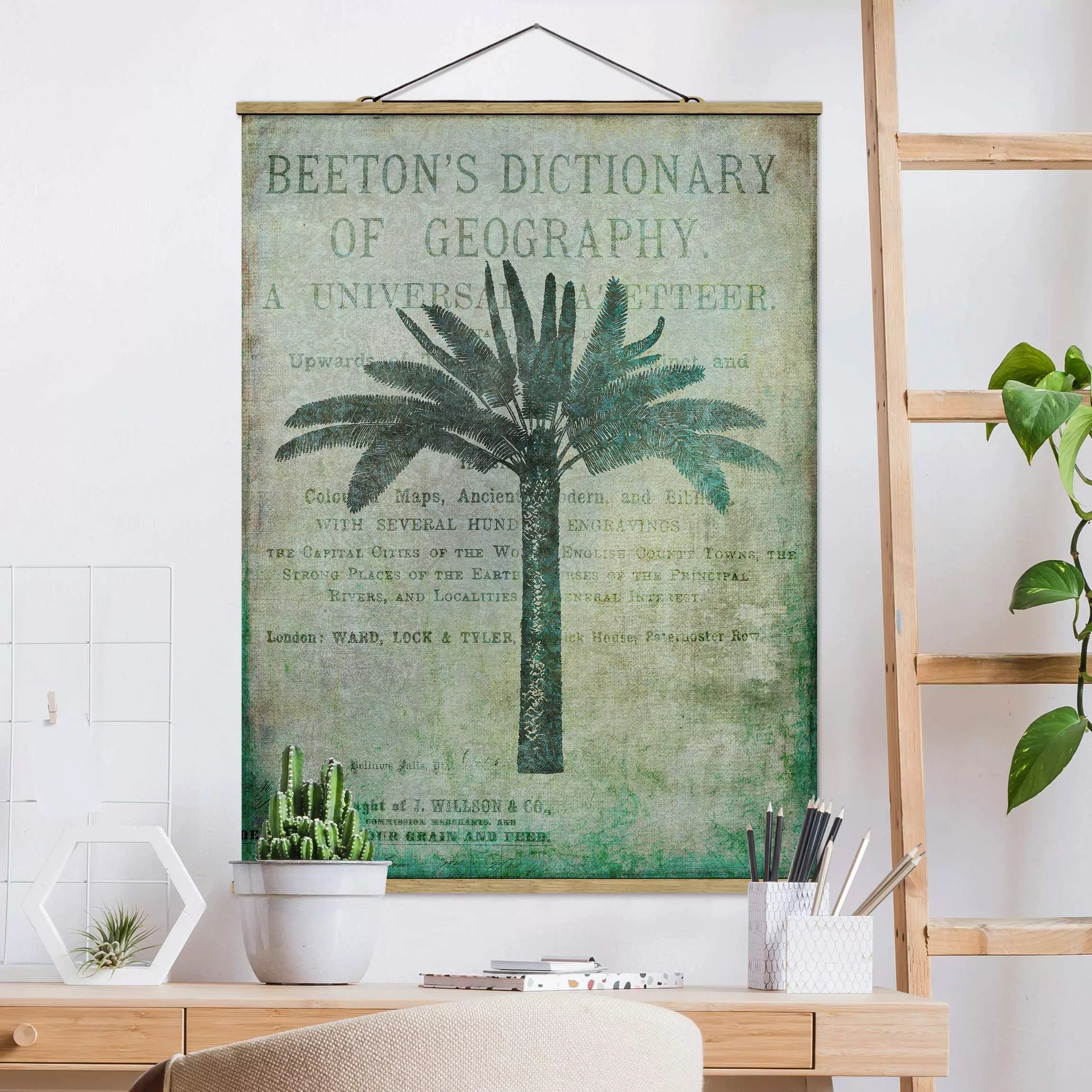 home24 Stoffbild  Vintage Collage Antike Palme günstig online kaufen