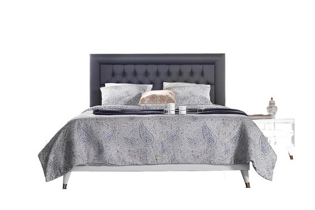 Xlmoebel Bett 3-teiliges Luxus-Set in Grau mit Doppelbett und Nachttischen günstig online kaufen