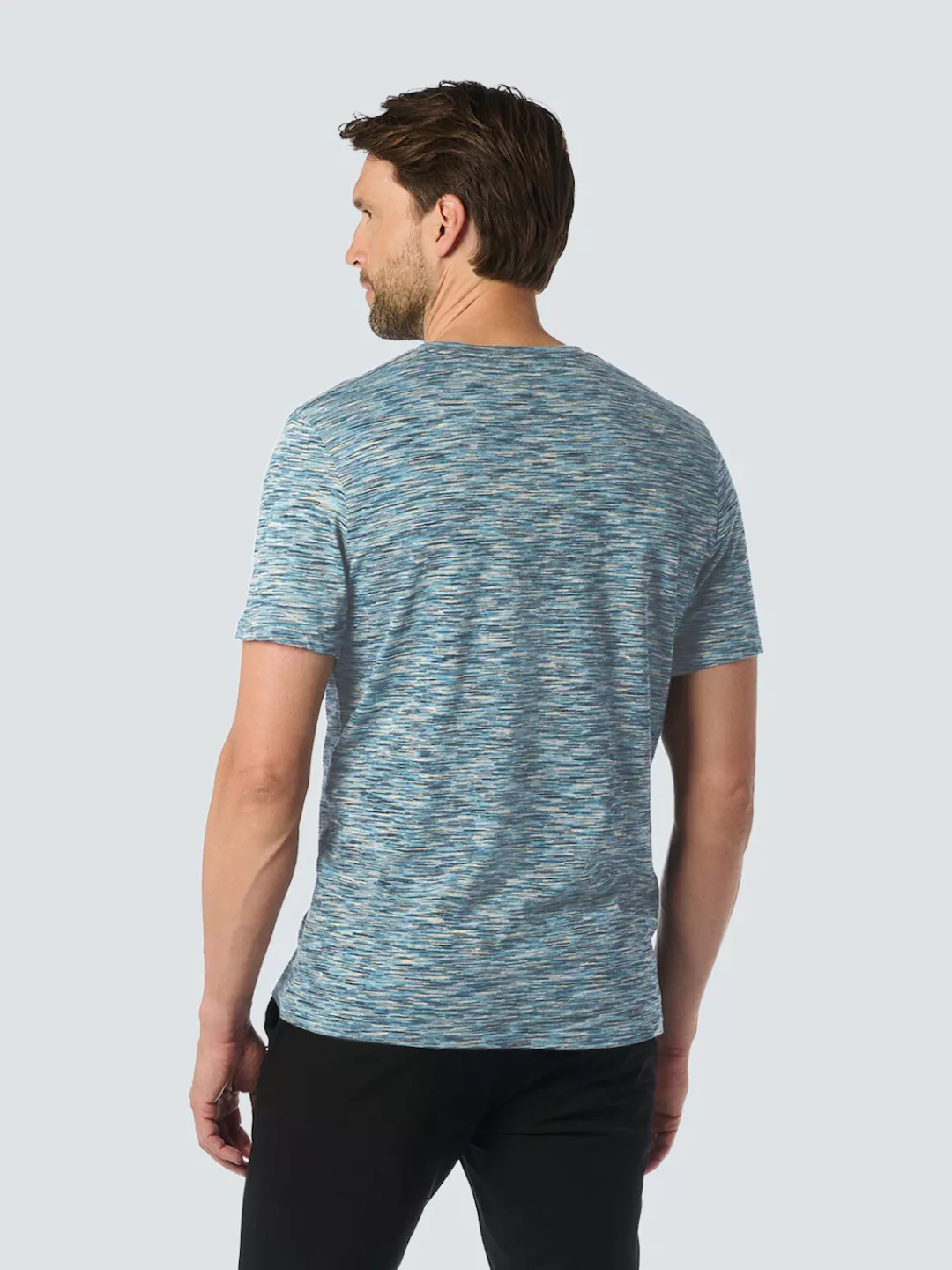 NO EXCESS T-Shirt - sommerliches Melange T-Shirt - kurzarm Shirt Herren Bas günstig online kaufen