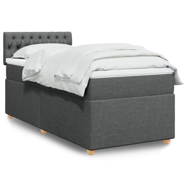 vidaXL Boxspringbett mit Matratze Dunkelgrau Stoff2100377 günstig online kaufen