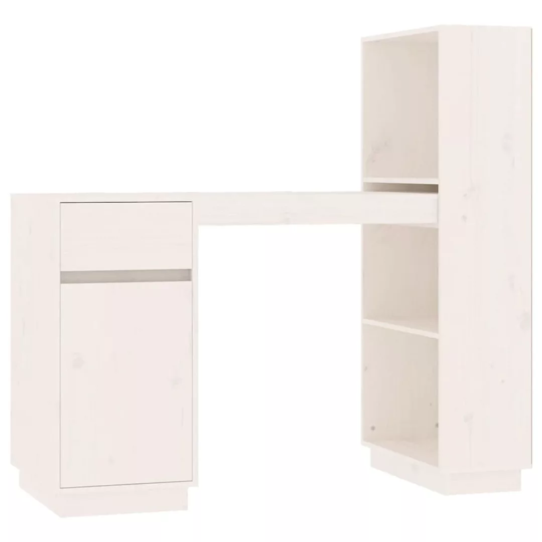Vidaxl Schreibtisch Weiß 110x53x117 Cm Massivholz Kiefer günstig online kaufen