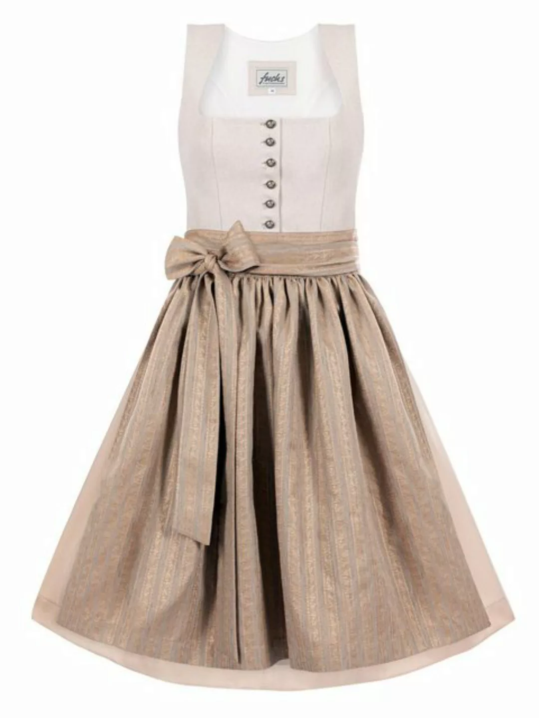 Trachten24.de Dirndl Midi Dirndl Chrisse creme-gold (2-tlg) Rockteil 70cm günstig online kaufen