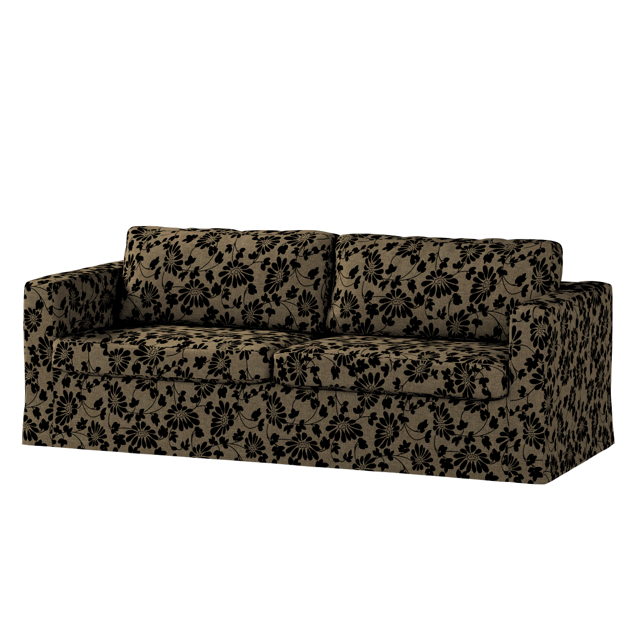 Bezug für Karlstad 3-Sitzer Sofa nicht ausklappbar, lang, beige-schwarz, Be günstig online kaufen