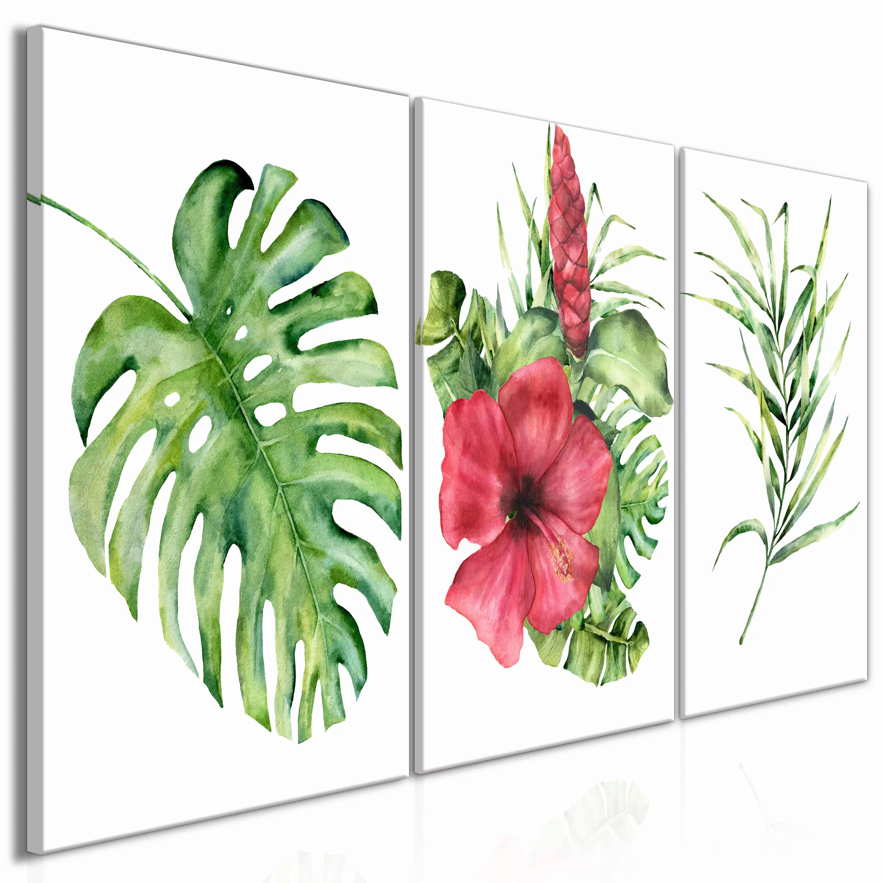 Wandbild - Red Hibiscus (3 Parts) günstig online kaufen