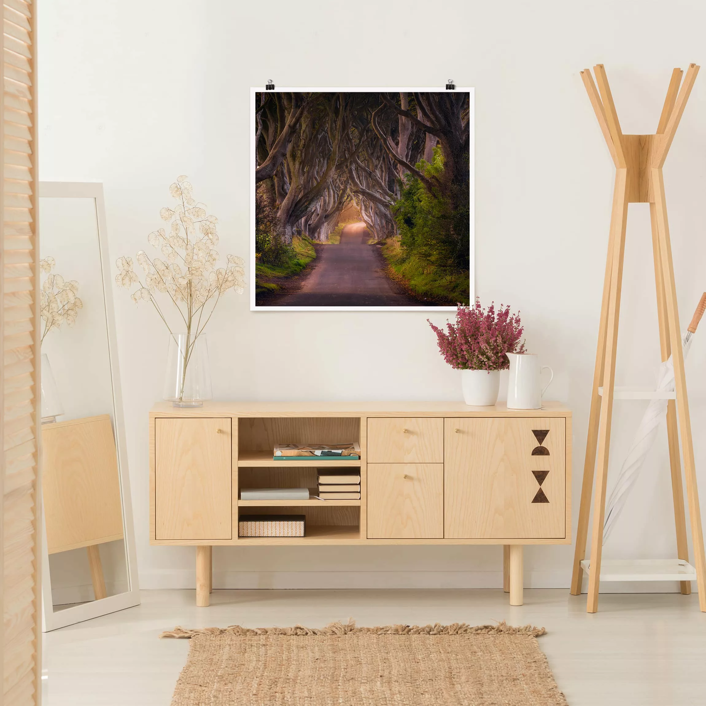 Poster Natur & Landschaft - Quadrat Tunnel aus Bäumen günstig online kaufen