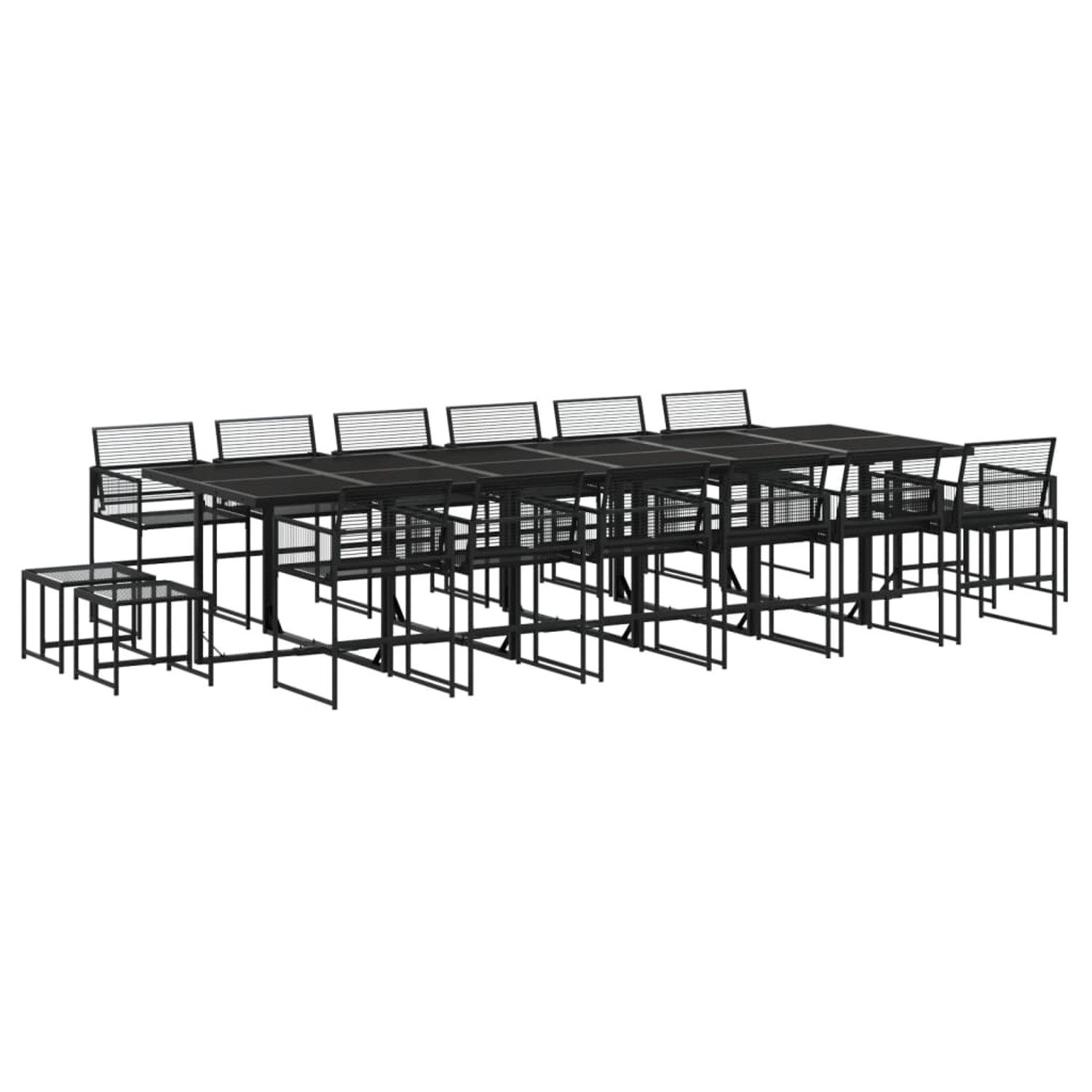 vidaXL 17-Tlg Garten-Essgruppe Schwarz Poly Rattan 3295047 günstig online kaufen
