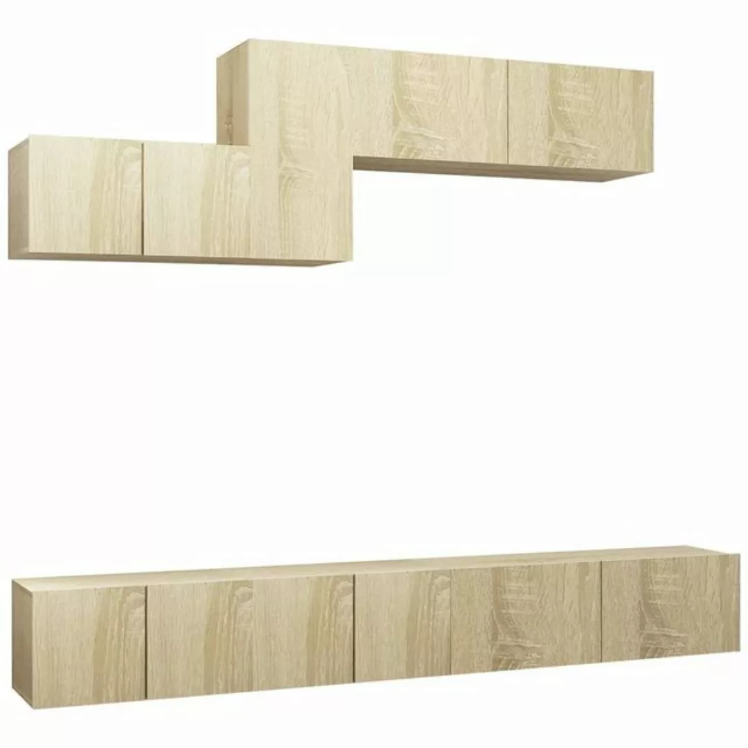 furnicato TV-Schrank 6-tlg. TV-Schrank-Set Sonoma-Eiche Holzwerkstoff (1-St günstig online kaufen