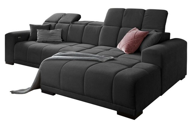 Iwaniccy Ecksofa MASTER, B 301 x T 195 cm, Schwarz, Webstoff, elektr. Sitzt günstig online kaufen