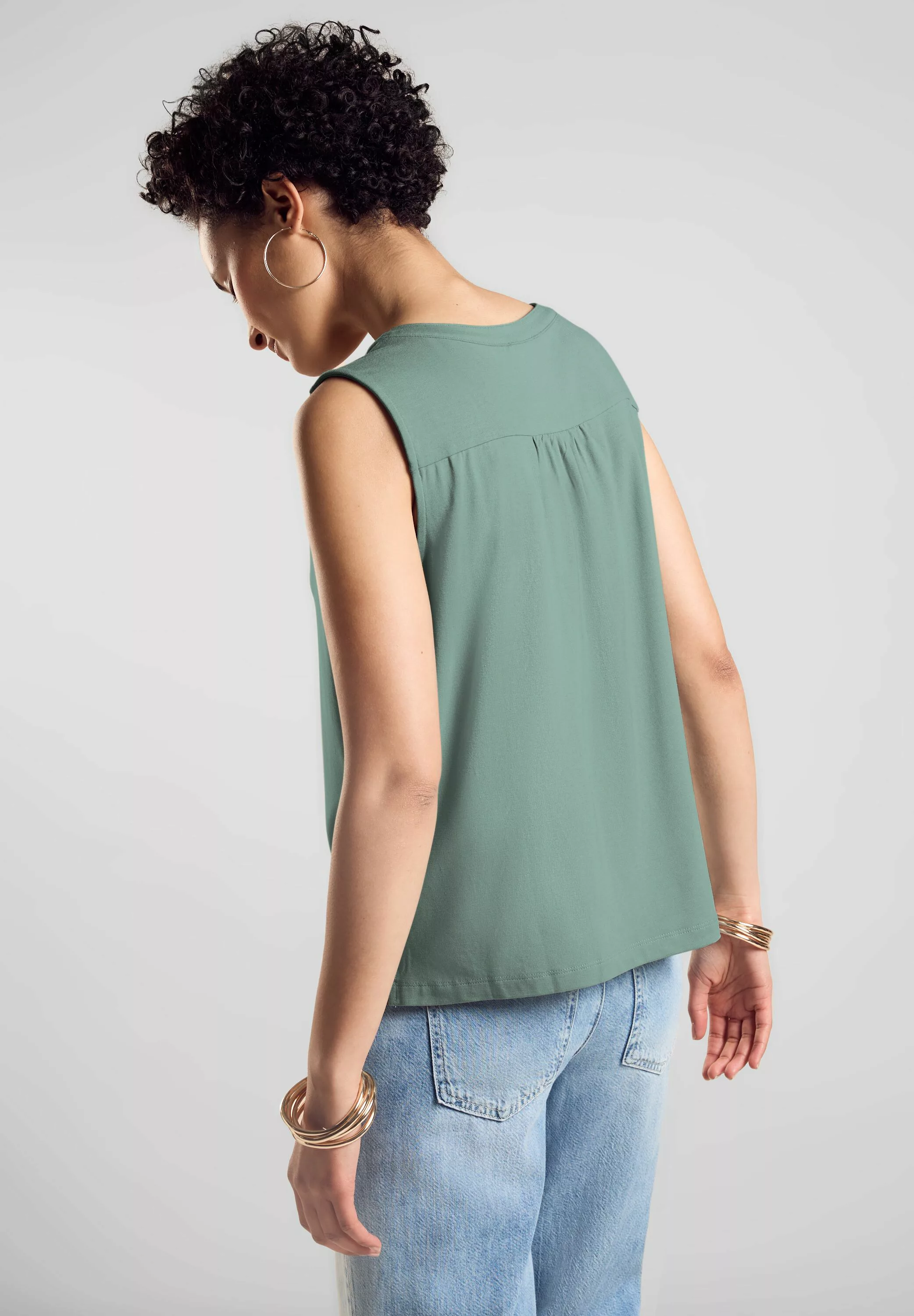 STREET ONE Shirttop - Sommerliches Top - ärmelloses Top einfabrig - Jersey günstig online kaufen