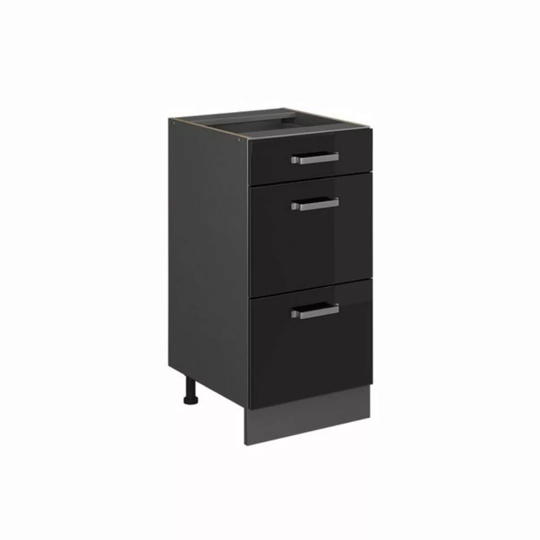 Vicco Unterschrank Küchenschrank R-Line Anthrazit Schwarz Hochglanz 40 cm günstig online kaufen