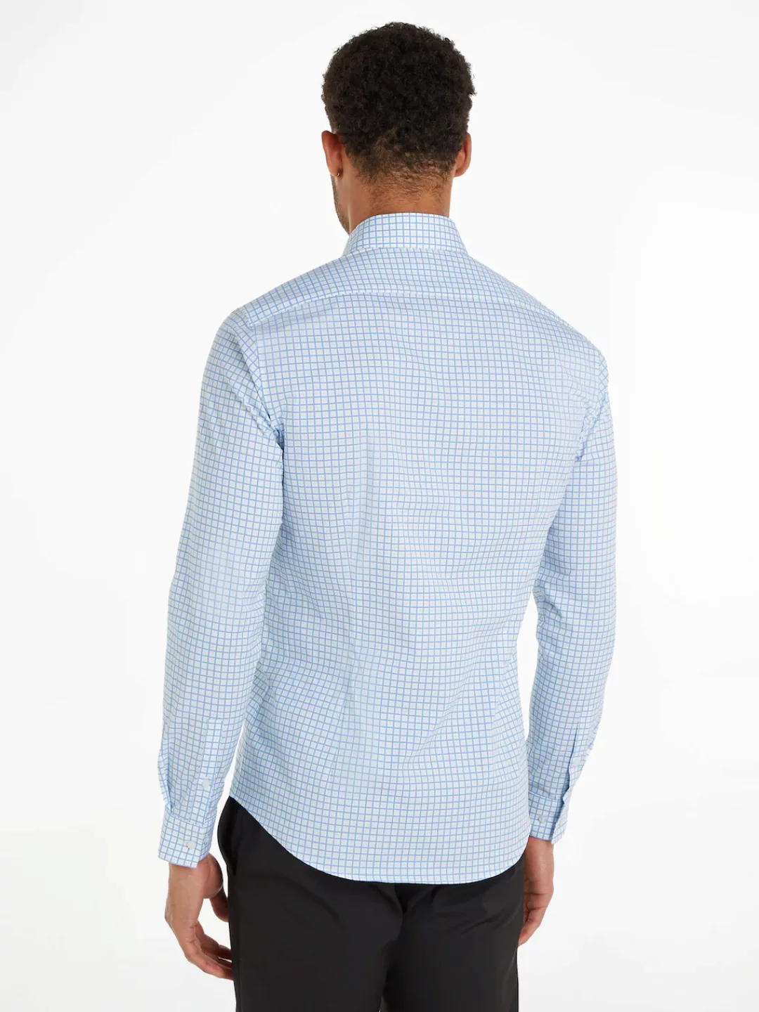 Calvin Klein Langarmhemd "POPLIN CHECK PRINT SLIM SHIRT" günstig online kaufen